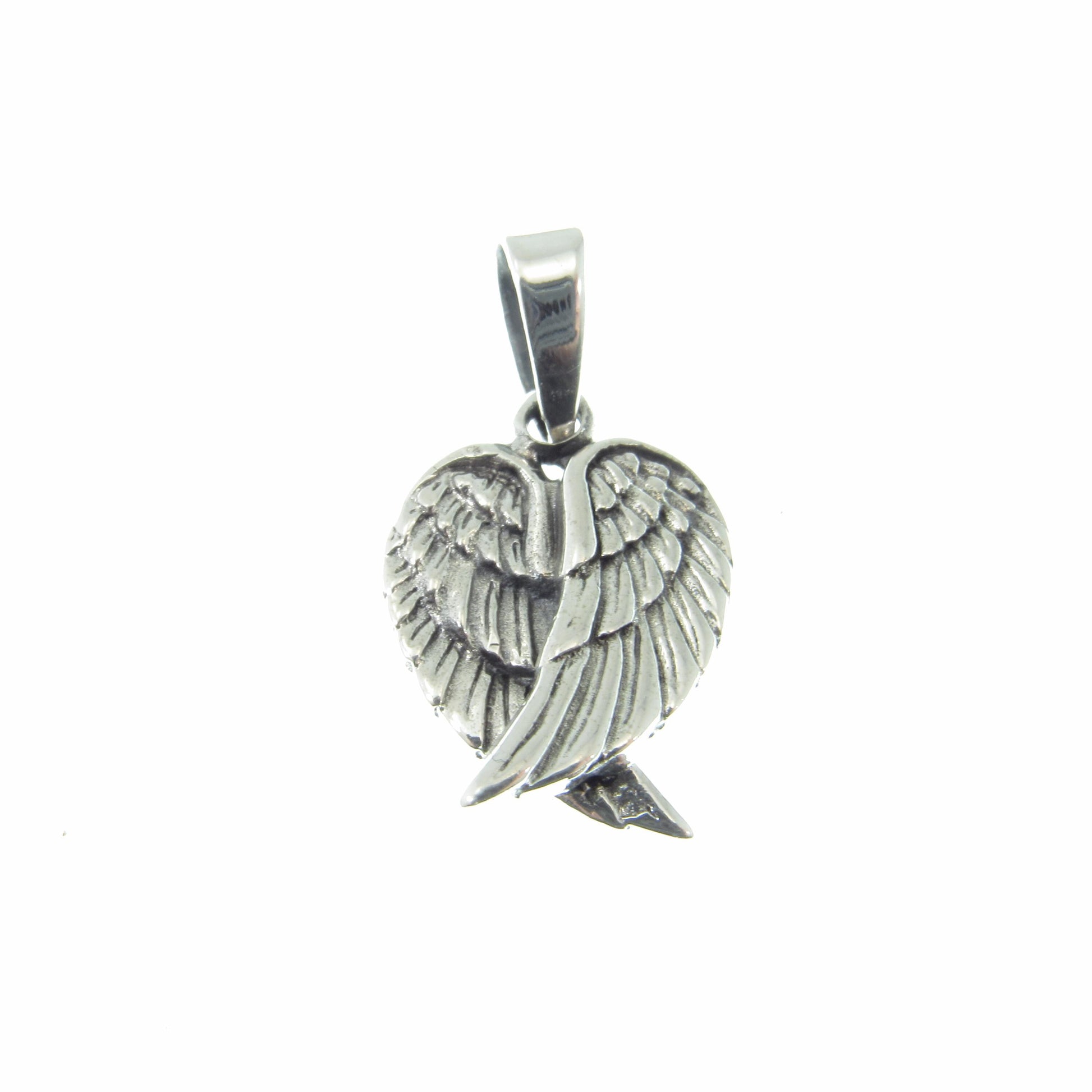 Solid 925 Sterling Silver Angel Wings Pendant – Handcrafted Guardian Angel Charm, Angelic Protection & Peace Jewelry, Memorial Gift for Her