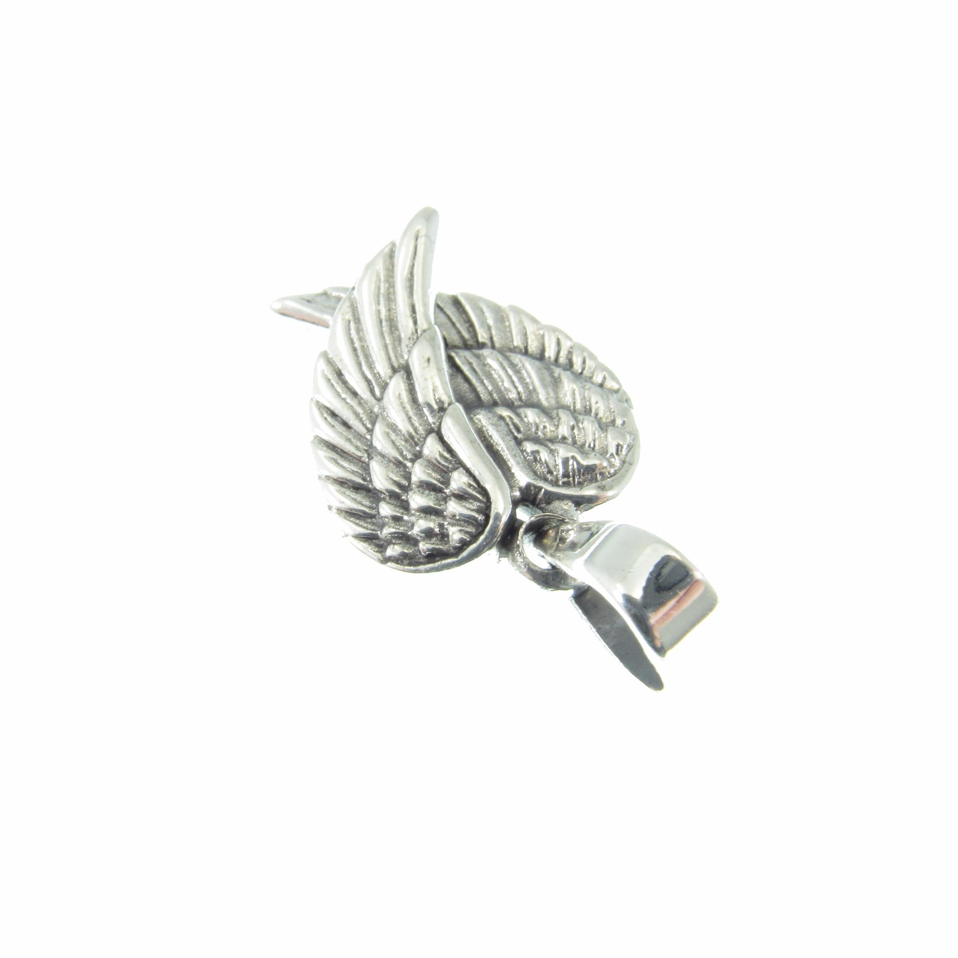 Solid 925 Sterling Silver Angel Wings Pendant – Handcrafted Guardian Angel Charm, Angelic Protection & Peace Jewelry, Memorial Gift for Her