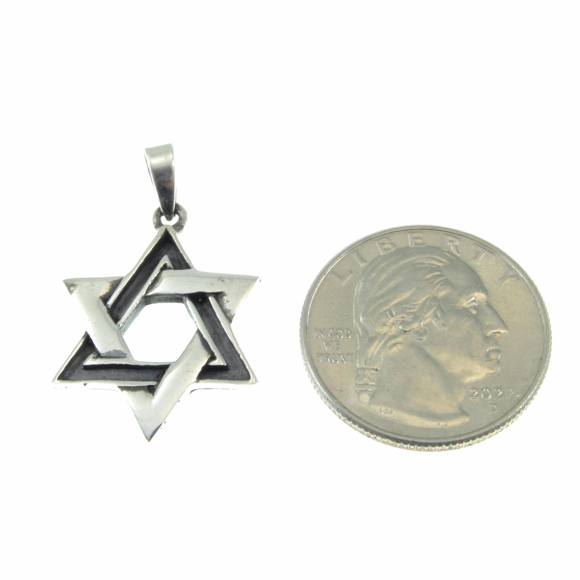 Solid 925 Sterling Silver Star of David Pendant – Jewish Charm - Magen David Necklace, Religious Symbol, Men’s & Women’s Jewelry Gift