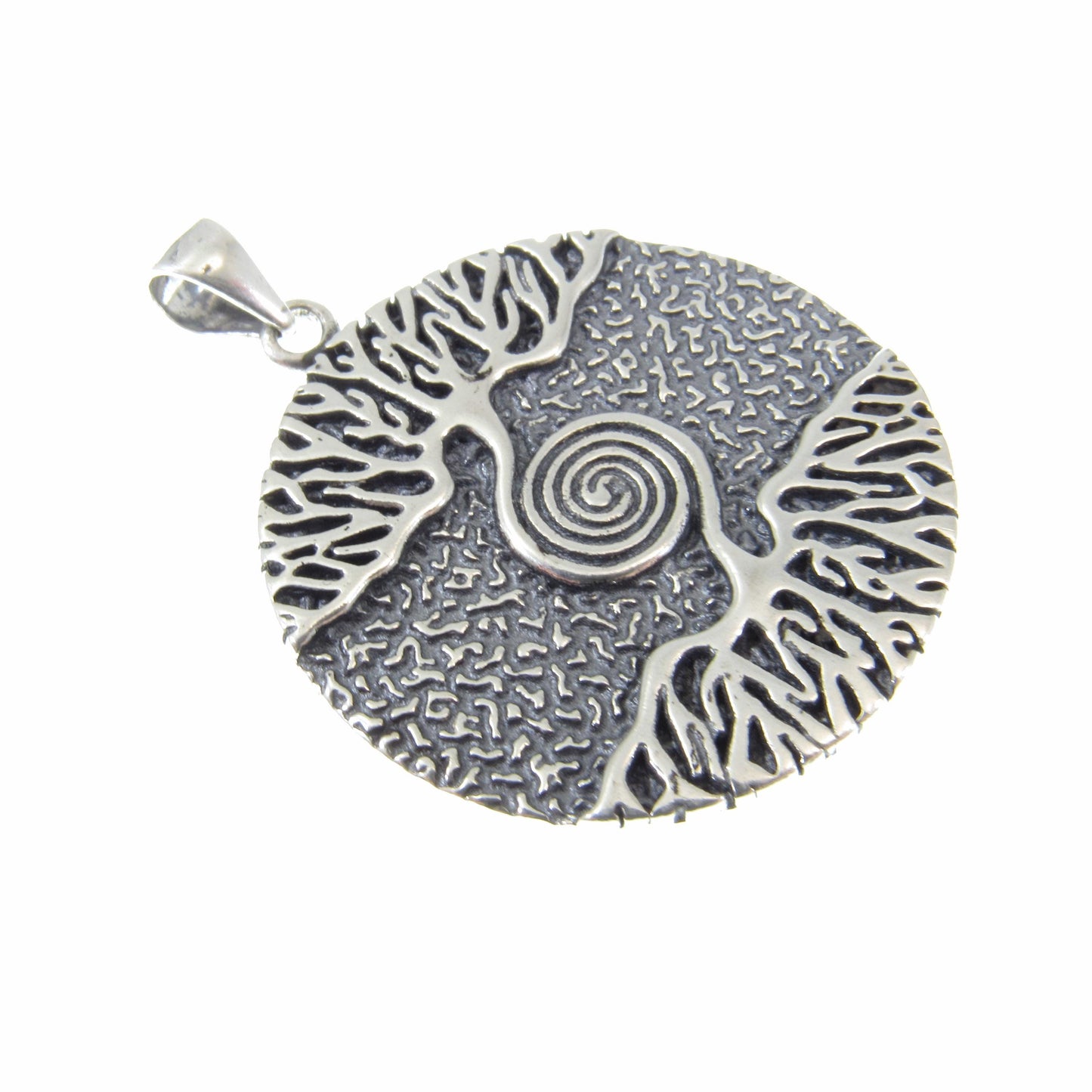 Solid 925 Sterling Silver Tree of Life Pendant – Celtic Spiral & Roots Amulet, Spiritual Nature Jewelry, Symbol of Wisdom, Wiccan Pagan Gift