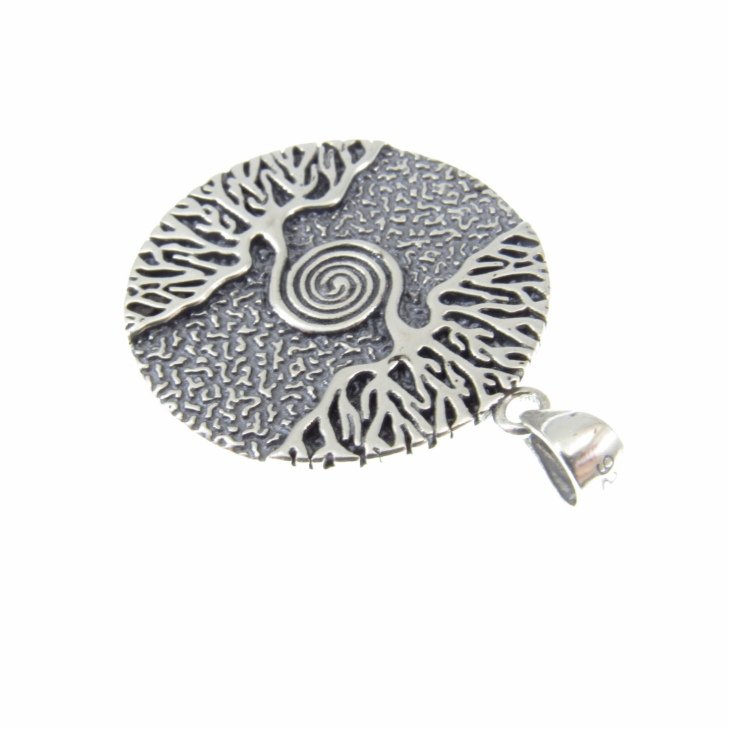 Solid 925 Sterling Silver Tree of Life Pendant – Celtic Spiral & Roots Amulet, Spiritual Nature Jewelry, Symbol of Wisdom, Wiccan Pagan Gift