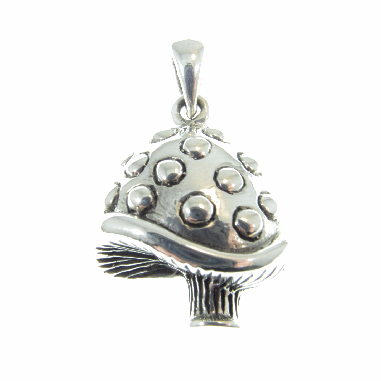 Solid 925 Sterling Silver Mushroom Pendant – Whimsical Toadstool Necklace Charm, Cottagecore Jewelry, Fantasy Forest Charm, Nature Gift