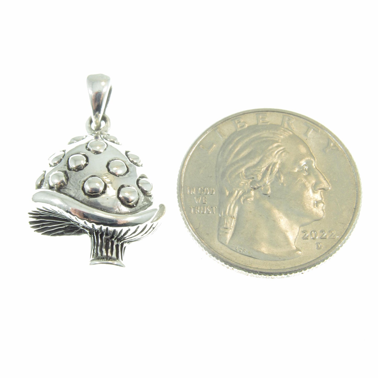 Solid 925 Sterling Silver Mushroom Pendant – Whimsical Toadstool Necklace Charm, Cottagecore Jewelry, Fantasy Forest Charm, Nature Gift