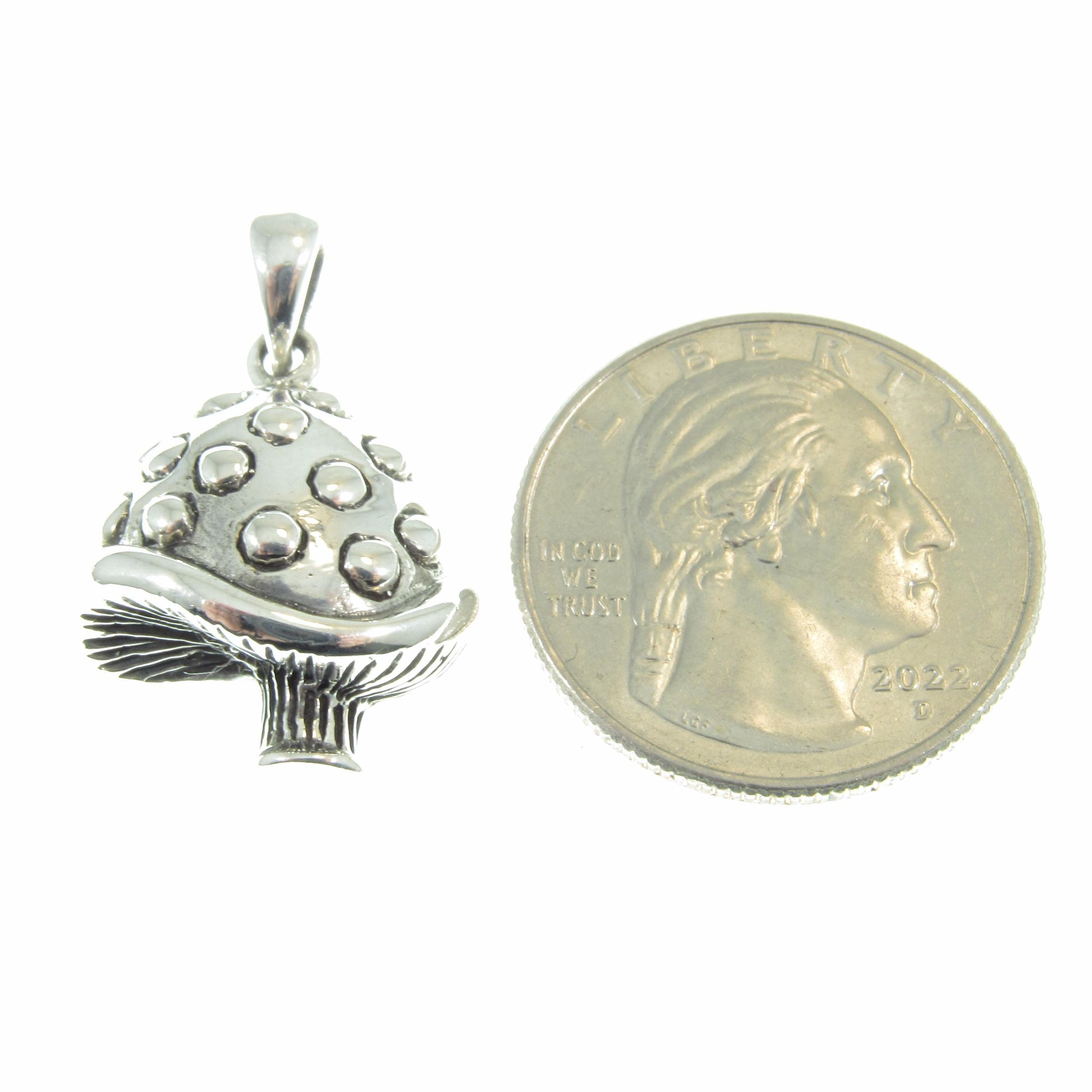 Solid 925 Sterling Silver Mushroom Pendant – Whimsical Toadstool Necklace Charm, Cottagecore Jewelry, Fantasy Forest Charm, Nature Gift