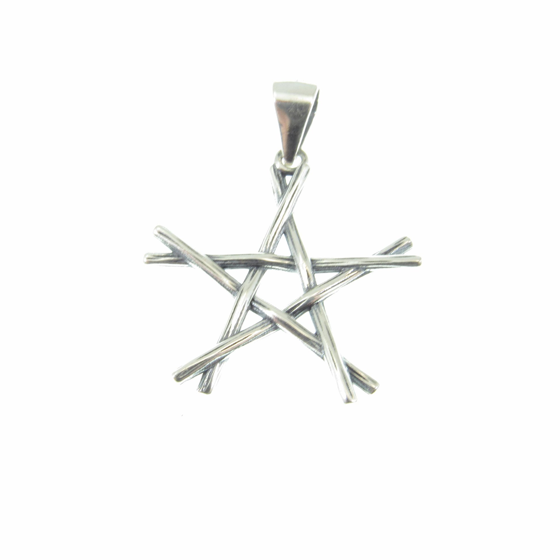 Solid 925 Sterling Silver Pentagram Pendant – Handcrafted 5-Pointed Star Charm, Wiccan Pagan Symbol, Protection Amulet, Witchy Jewelry Gift