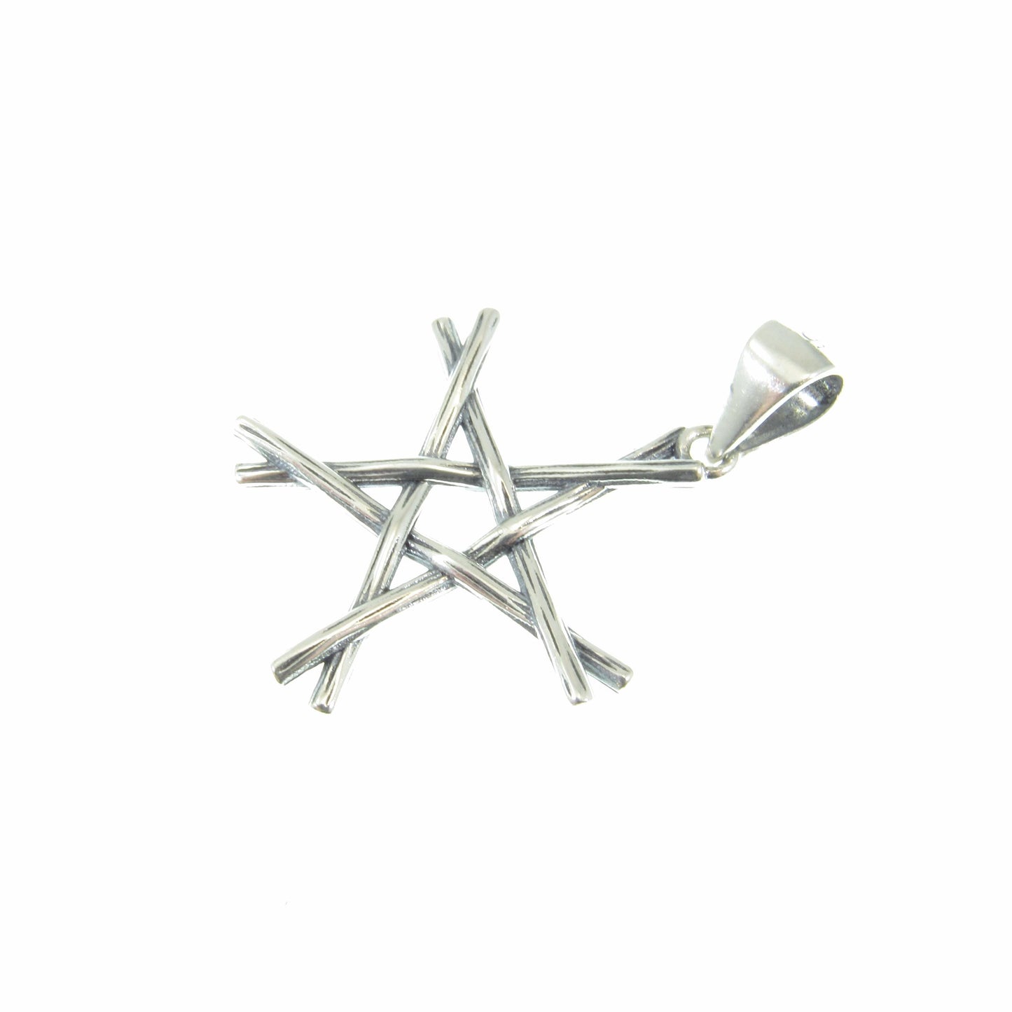 Solid 925 Sterling Silver Pentagram Pendant – Handcrafted 5-Pointed Star Charm, Wiccan Pagan Symbol, Protection Amulet, Witchy Jewelry Gift