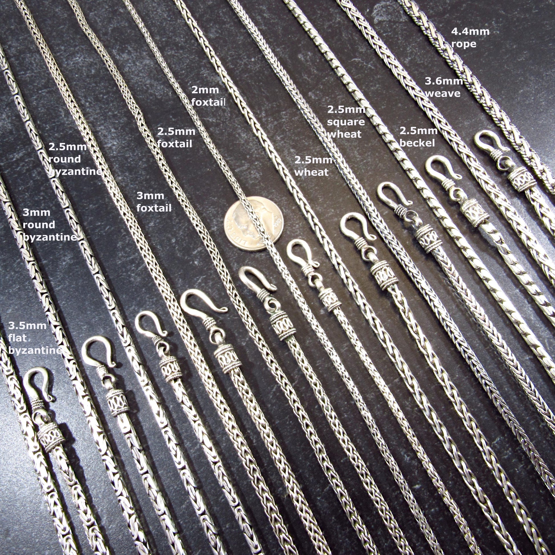 Solid 925 Sterling Silver Balinese Chains, Necklace or Bracelet – Handmade in Bali, Oxidized Unisex Jewelry, Unique Gift for Men & Women