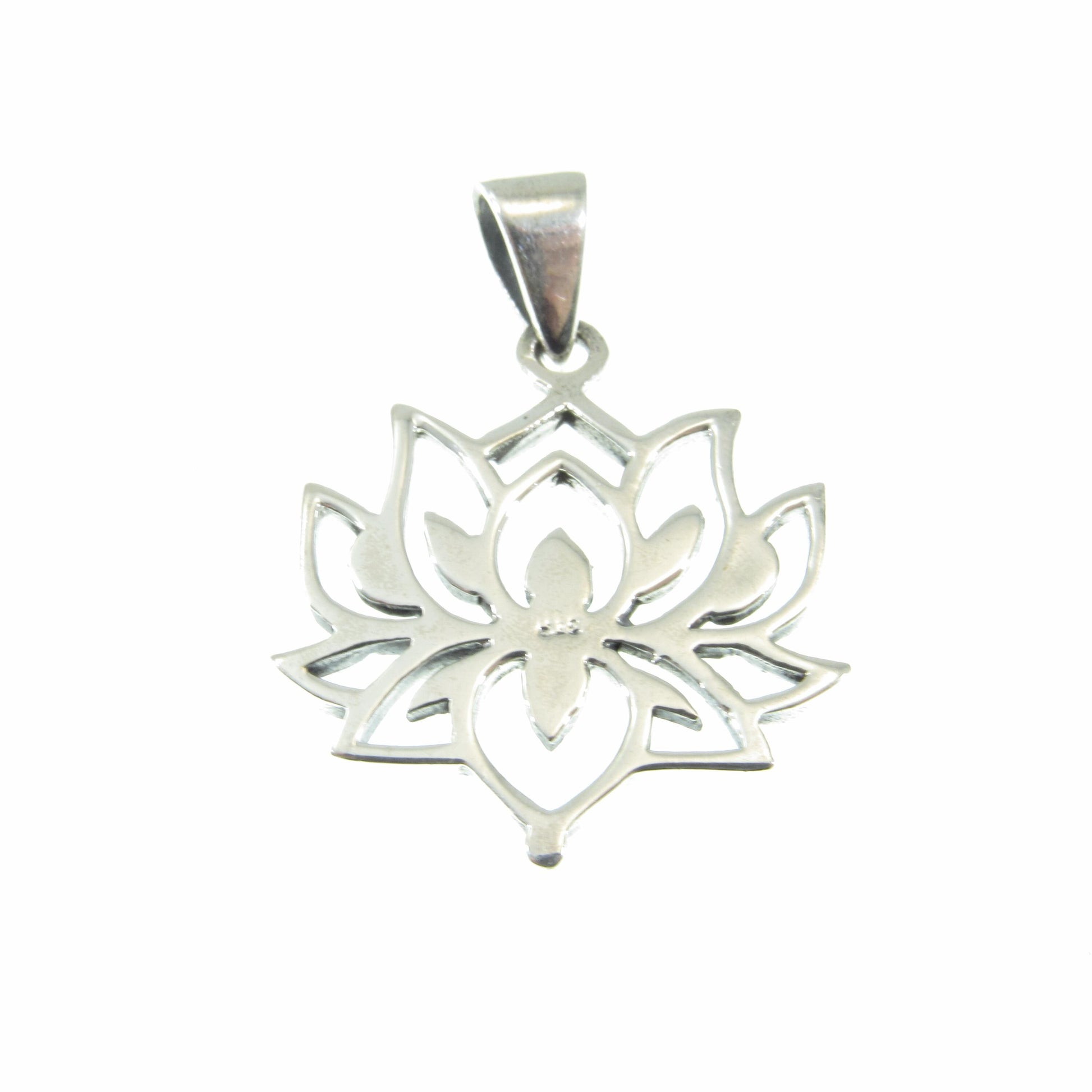 Solid 925 Sterling Silver Lotus Flower Pendant – Boho Yoga Necklace Charm, Spiritual Jewelry for Women & Men, Meditation Gift for Yogis