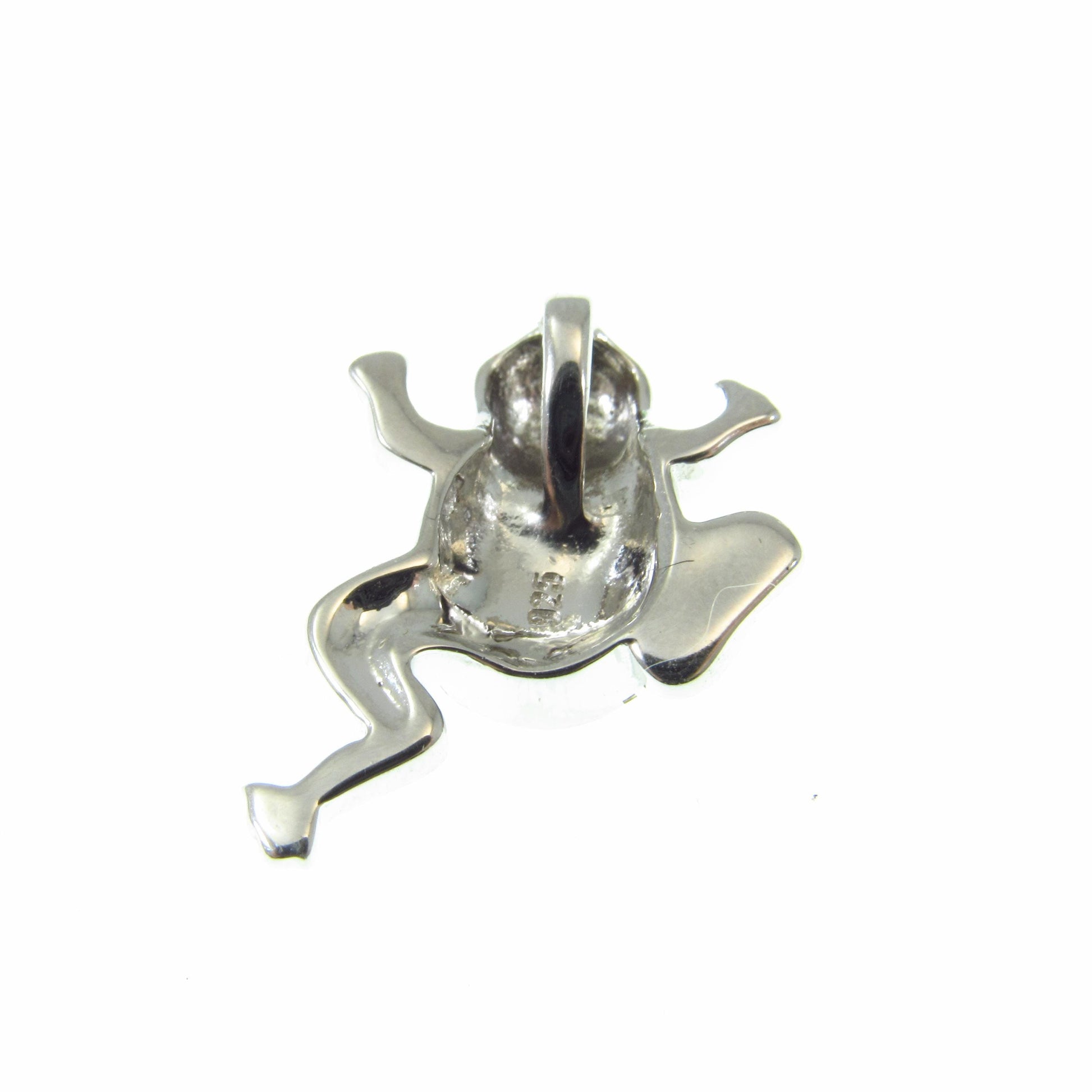 Solid 925 Sterling Silver Frog Pendant – Lab Created Opal Slide Charm - Nature Jewelry - Animal Necklace Charm - Elegant Gift for Her