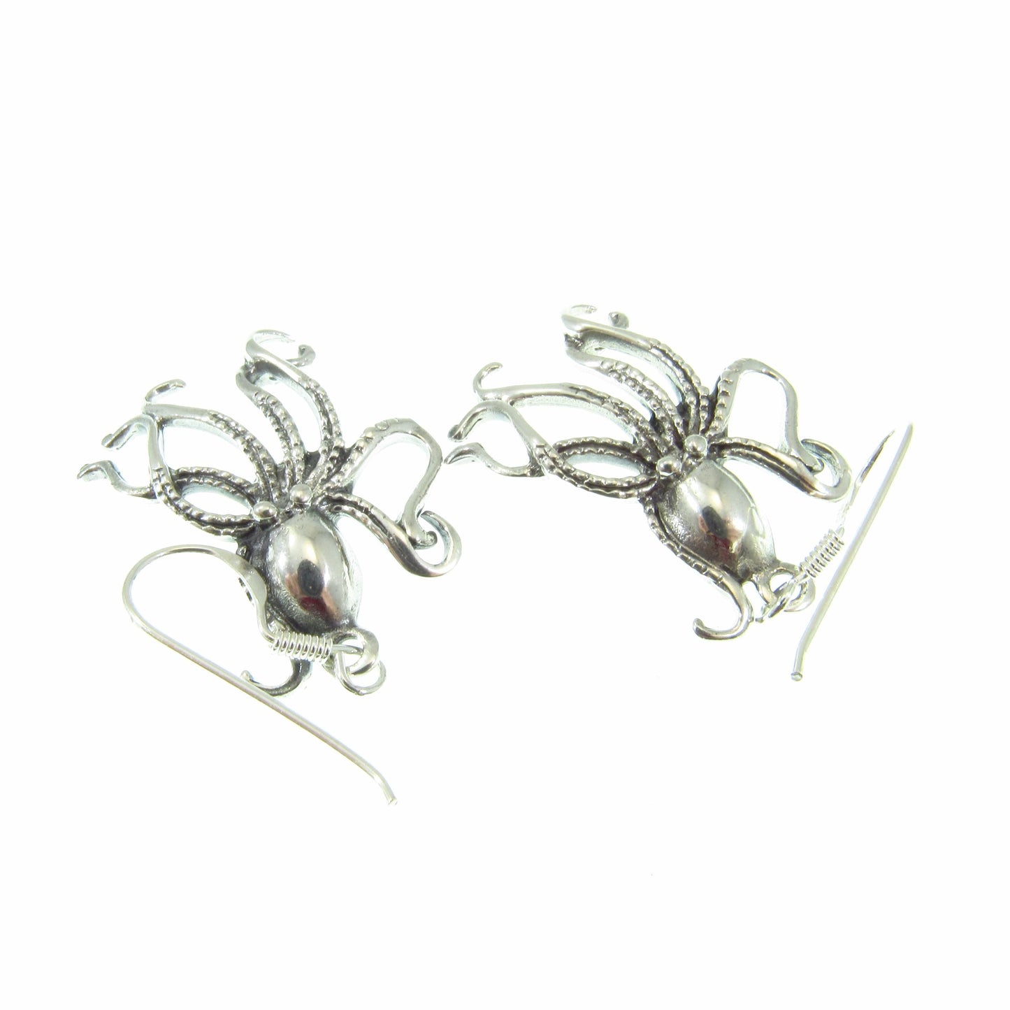 Solid 925 Sterling Silver Octopus Earrings – Nautical Ocean Jewelry, Beach Lover Gift, Boho Sea Life Drop / Hook / Dangle Earrings for Women