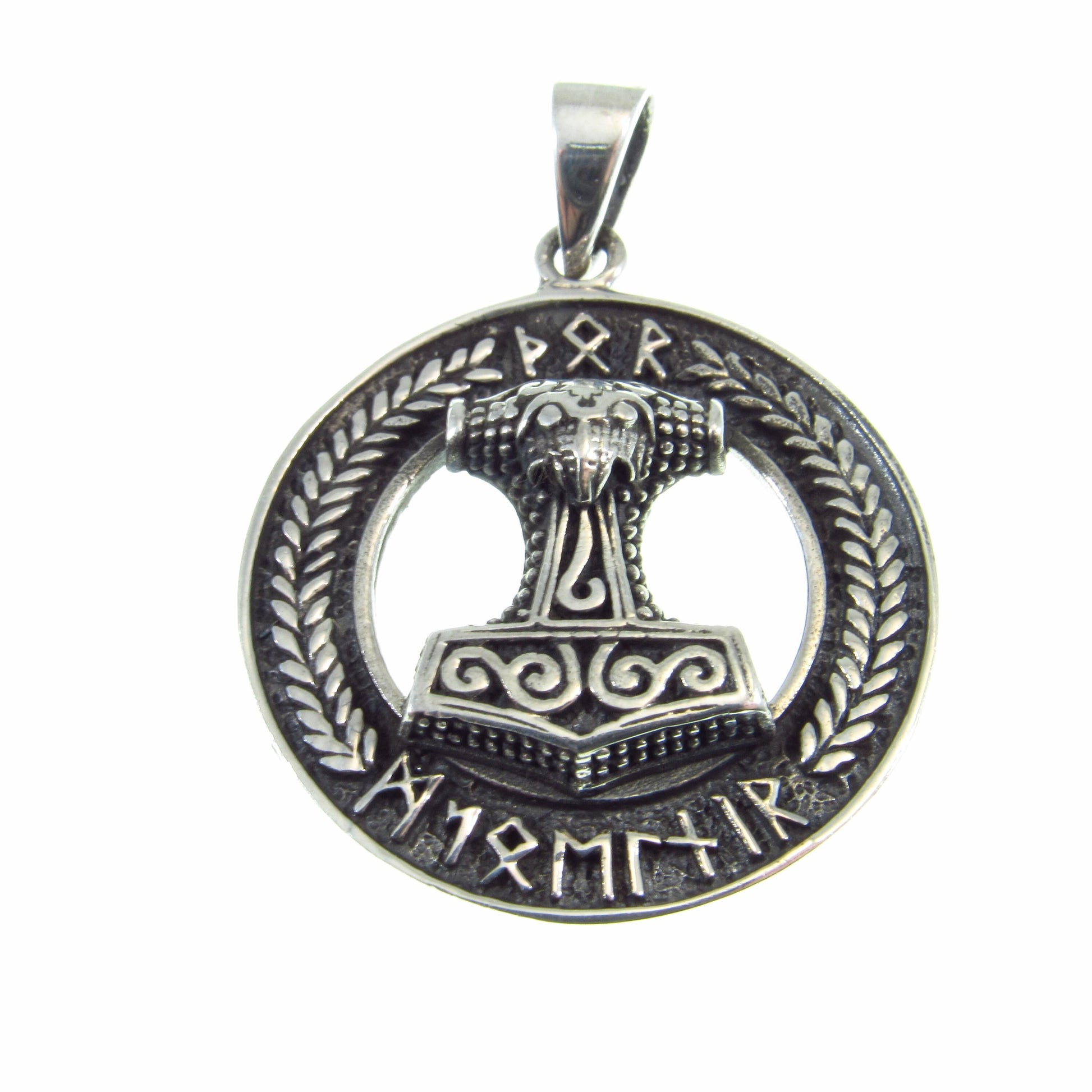 Solid 925 Sterling Silver Viking Thor’s Hammer Pendant – Norse Mythology Necklace Pendant, Mjolnir Amulet, Nordic Pagan Jewelry for Men