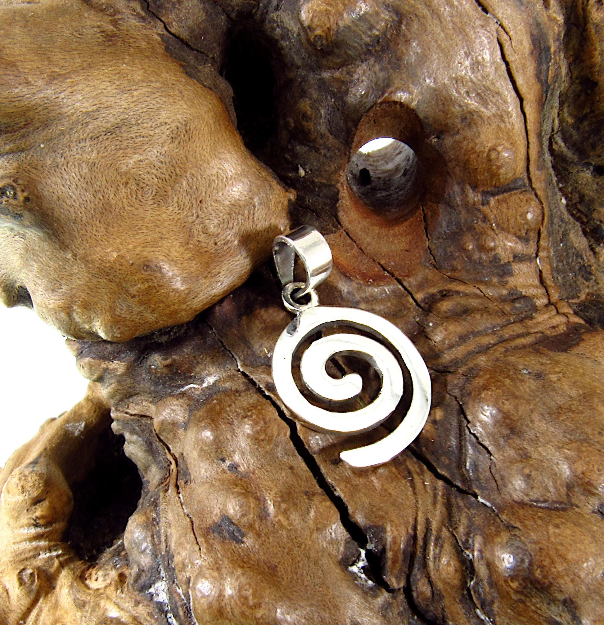 Solid 925 Sterling Silver Small Celtic Swirl Charm, Boho Spiral Necklace Pendant, Sleek & Minimalist Jewelry for Women, Handcrafted Gift