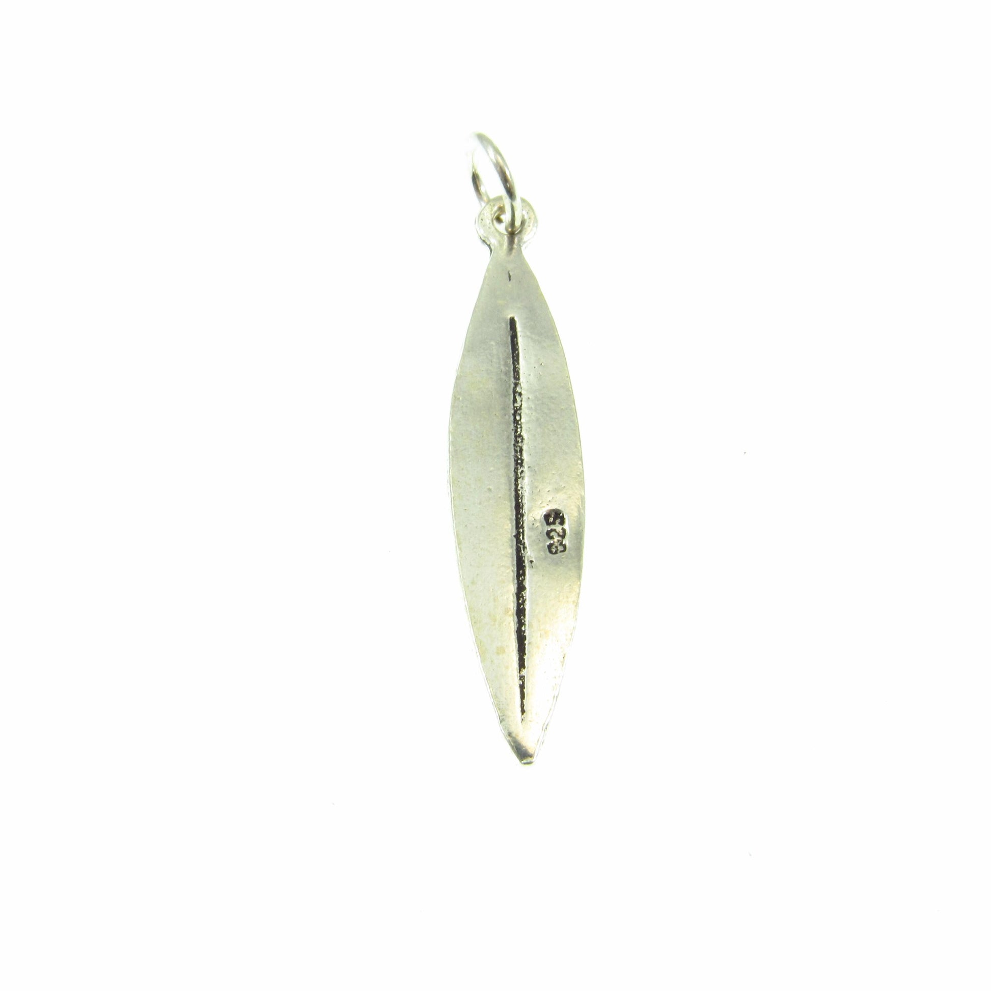 Solid 925 Sterling Silver Surfboard Pendant, Handcrafted Tropical Beach Necklace Charm, Ocean Lover & Beachcomber Gift