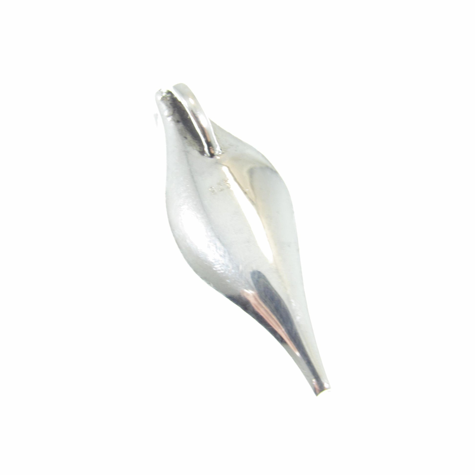 Solid 925 Sterling Silver Pea Pod Pendant, Seed Pod Charm, Oxidized Slide Pendant, Organic & Rustic Jewelry for the Modern Minimalist Style