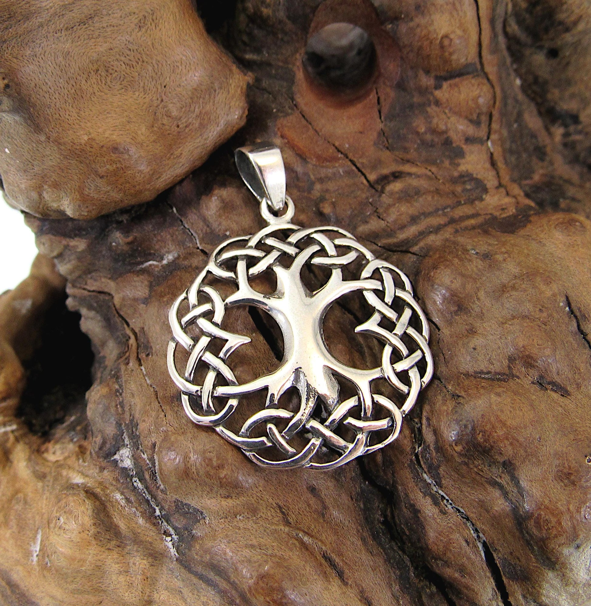 Solid 925 Sterling Silver Tree of Life Pendant – Celtic Jewelry, Spiritual Necklace Charm, Nature-Inspired Gift, Norse Pagan Wiccan Amulet