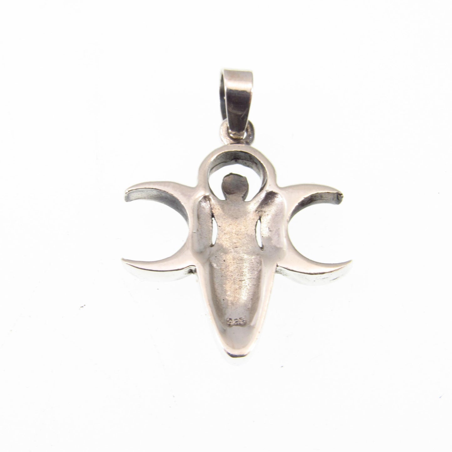 Solid 925 Sterling Silver Triple Moon Spiral Goddess Pendant – Pagan & Wiccan Jewelry, Divine Feminine Charm, Spiritual Gift for Women