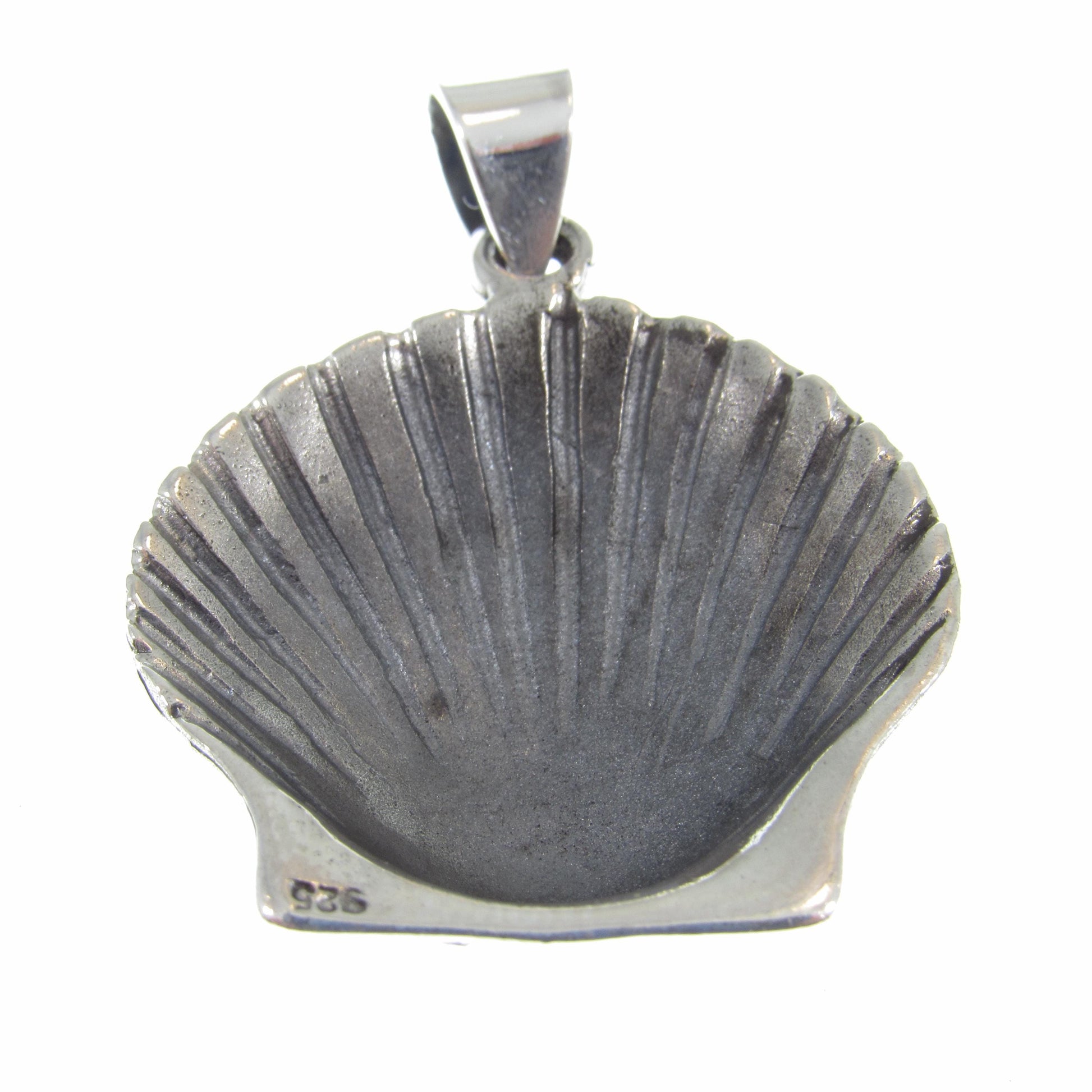Solid 925 Sterling Silver Seashell Pendant - Clam Shell Scallop Charm - Handcrafted Nautical, Beach, Ocean, Coastal Sea Life Jewelry
