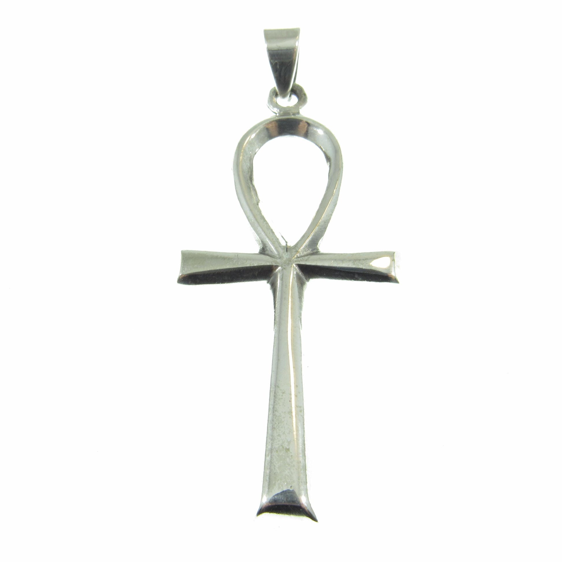 Large Solid 925 Sterling Silver Egyptian Ankh, Crux Ansata Cross, Handcrafted Egyptian Jewelry, Key of Life Pendant for Men