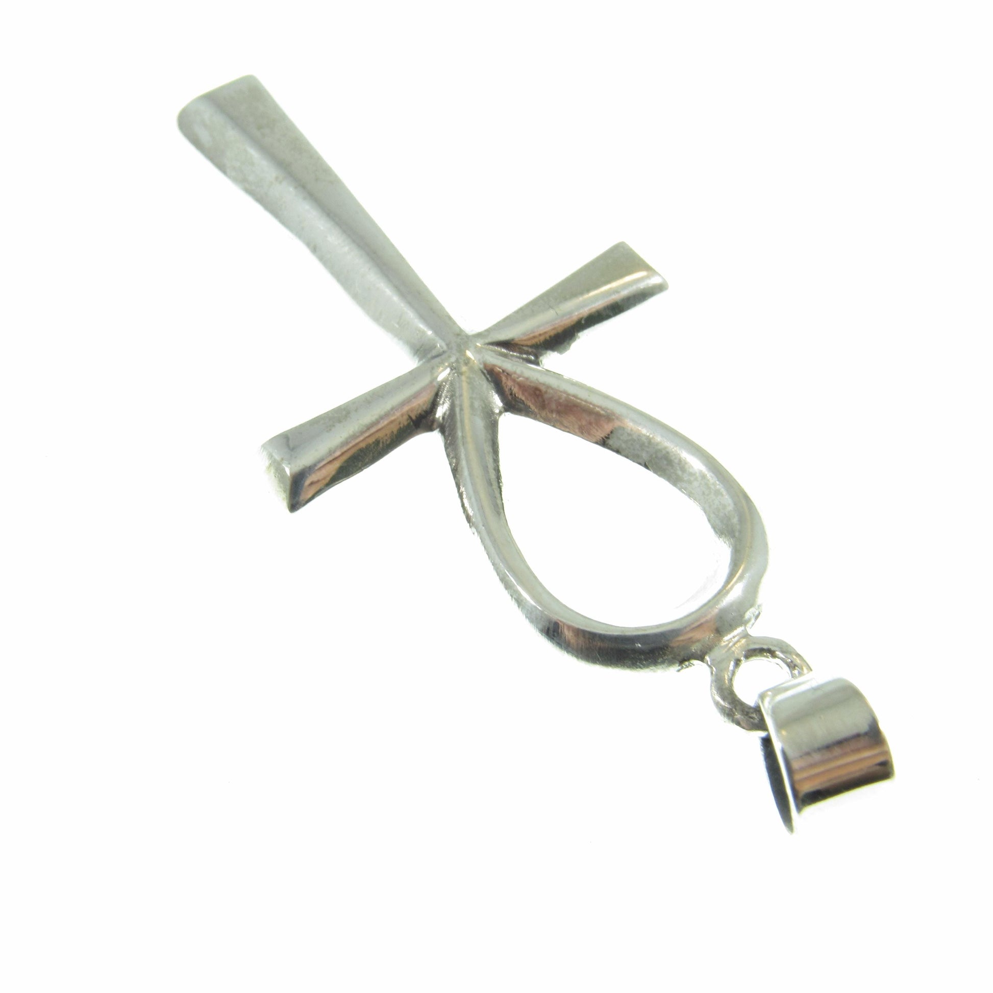 Large Solid 925 Sterling Silver Egyptian Ankh, Crux Ansata Cross, Handcrafted Egyptian Jewelry, Key of Life Pendant for Men