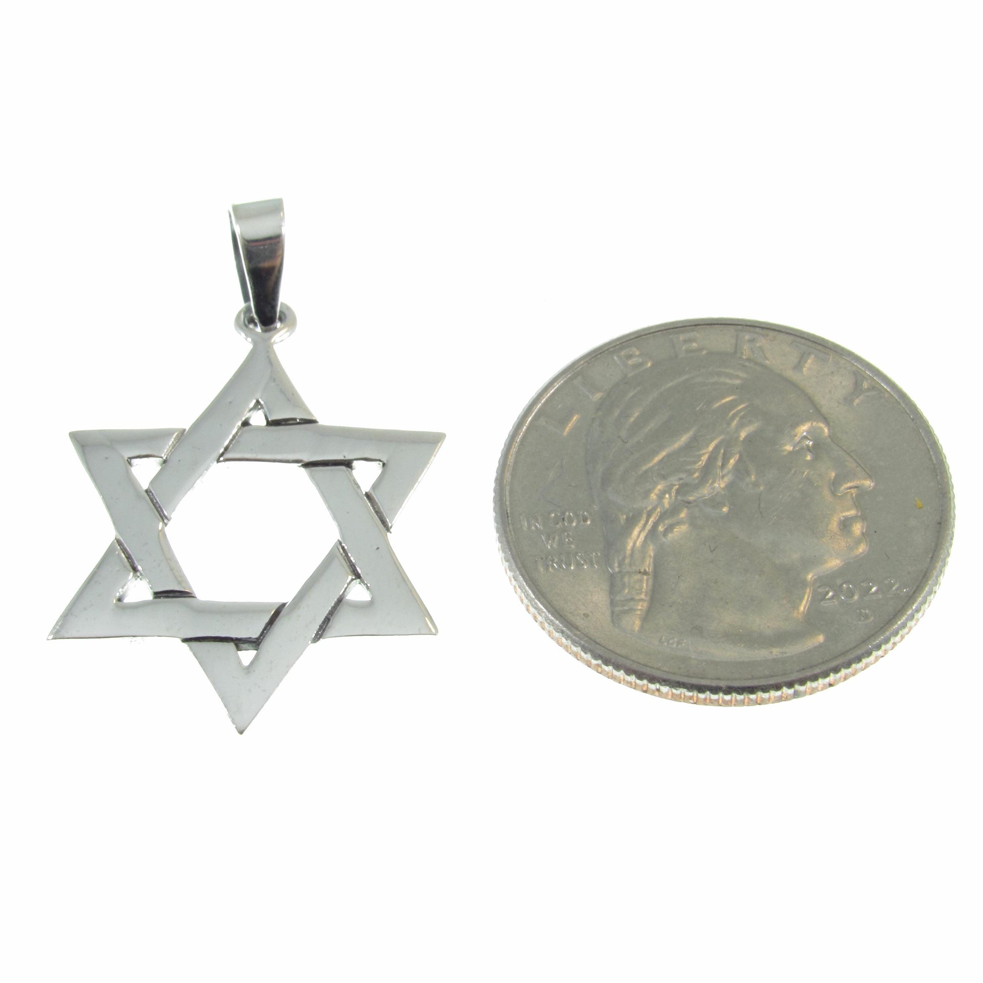 Solid 925 Sterling Silver Star of David Pendant – Interlocking Jewish Symbol Necklace Charm, Magen David Gift for Men & Women