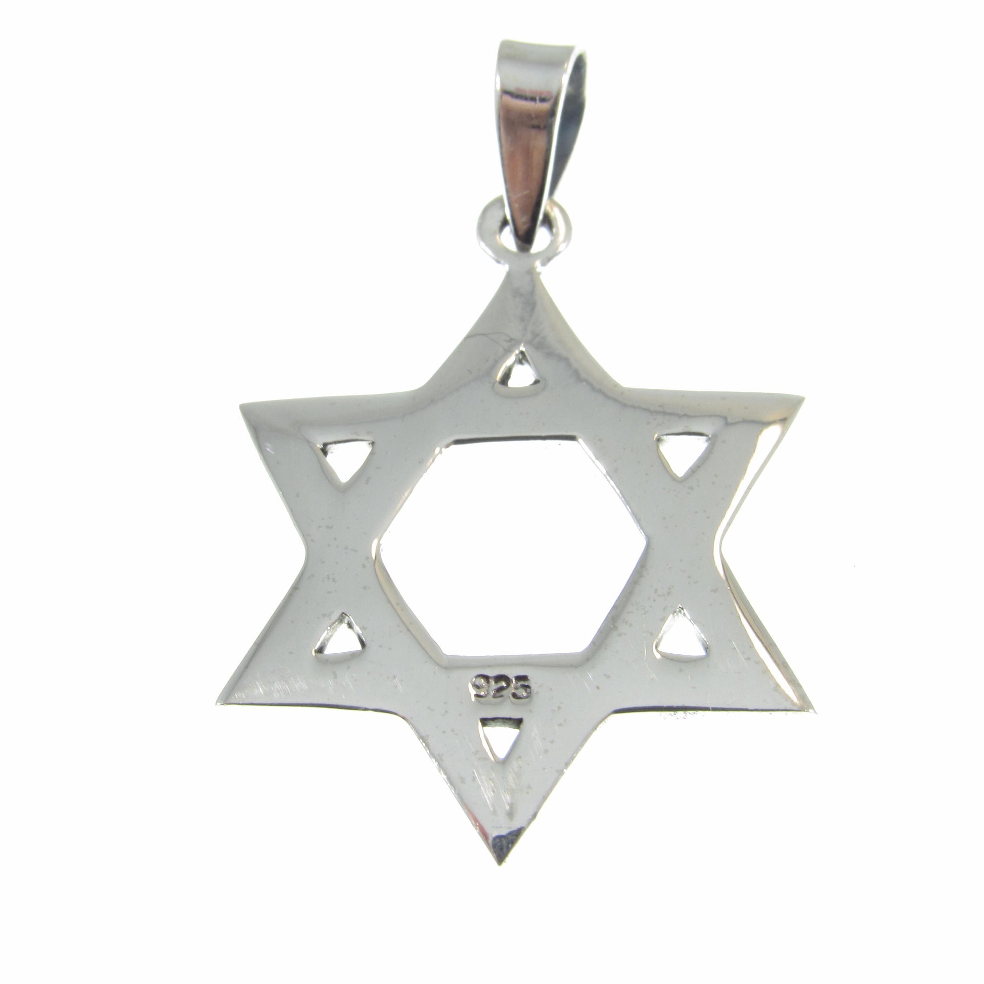 Solid 925 Sterling Silver Star of David Pendant – Interlocking Jewish Symbol Necklace Charm, Magen David Gift for Men & Women
