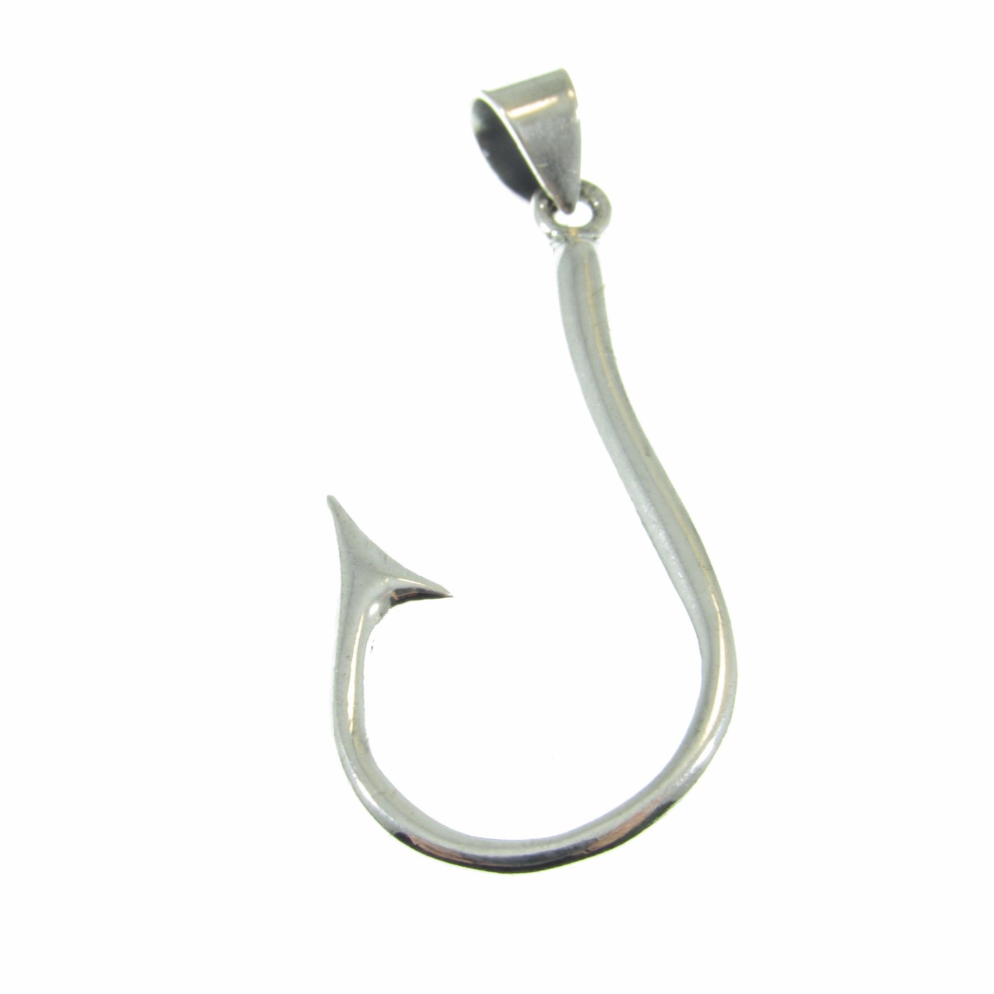 Solid 925 Sterling Silver Fish Hook Pendant - Barbed Fishhook - Handcrafted Fisherman's Charm - Unique High Quality Nautical Jewelry