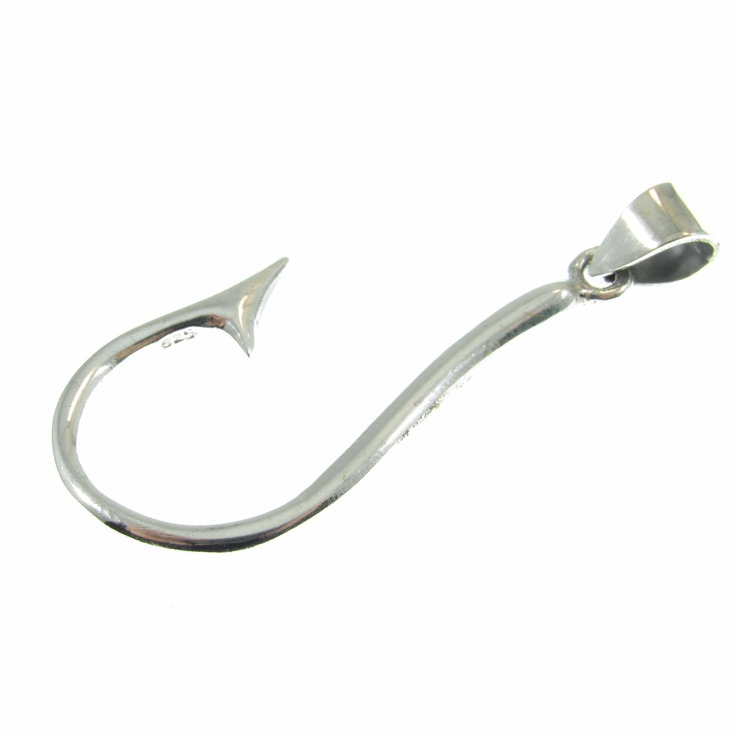 Solid 925 Sterling Silver Fish Hook Pendant - Barbed Fishhook - Handcrafted Fisherman's Charm - Unique High Quality Nautical Jewelry