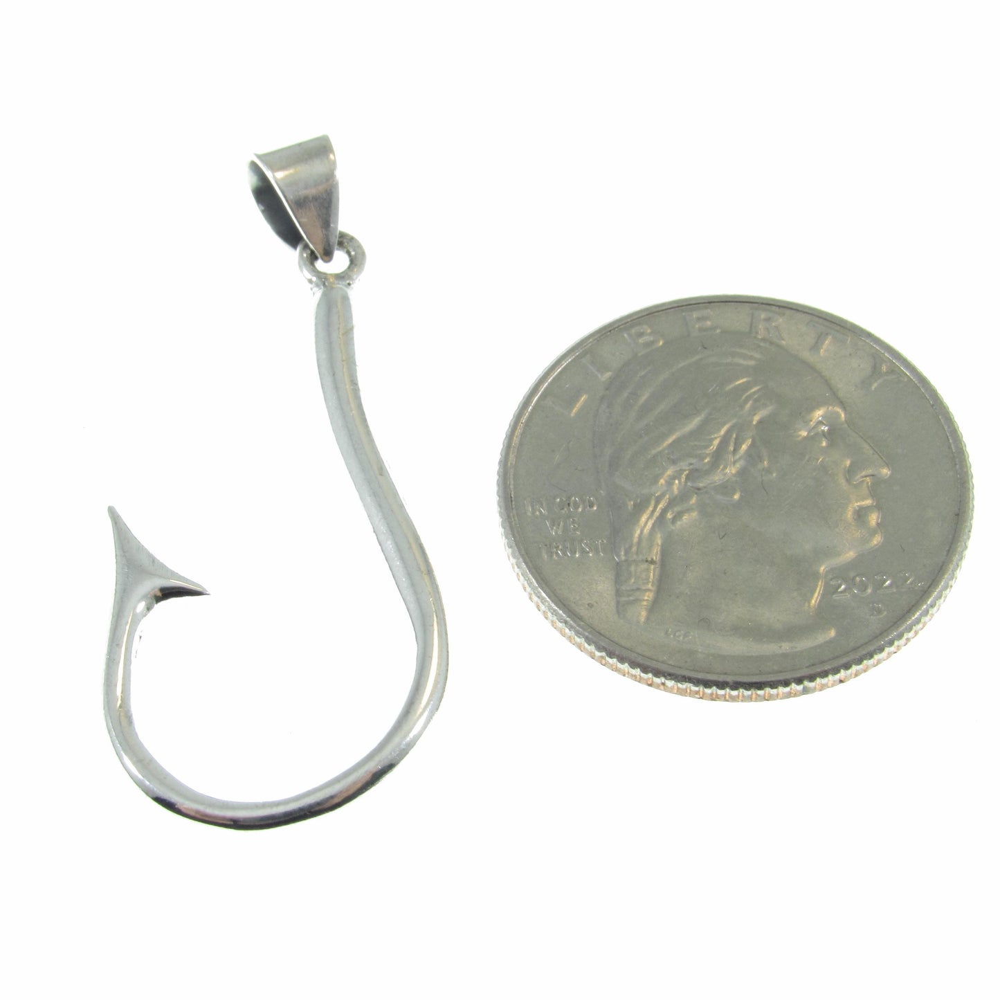 Solid 925 Sterling Silver Fish Hook Pendant - Barbed Fishhook - Handcrafted Fisherman's Charm - Unique High Quality Nautical Jewelry