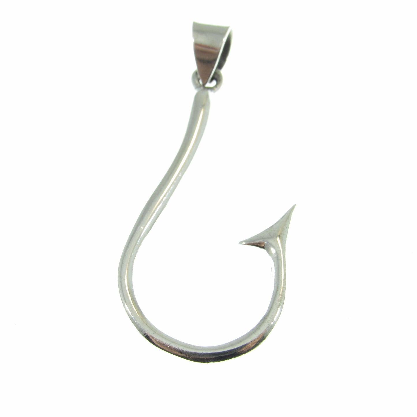 Solid 925 Sterling Silver Fish Hook Pendant - Barbed Fishhook - Handcrafted Fisherman's Charm - Unique High Quality Nautical Jewelry