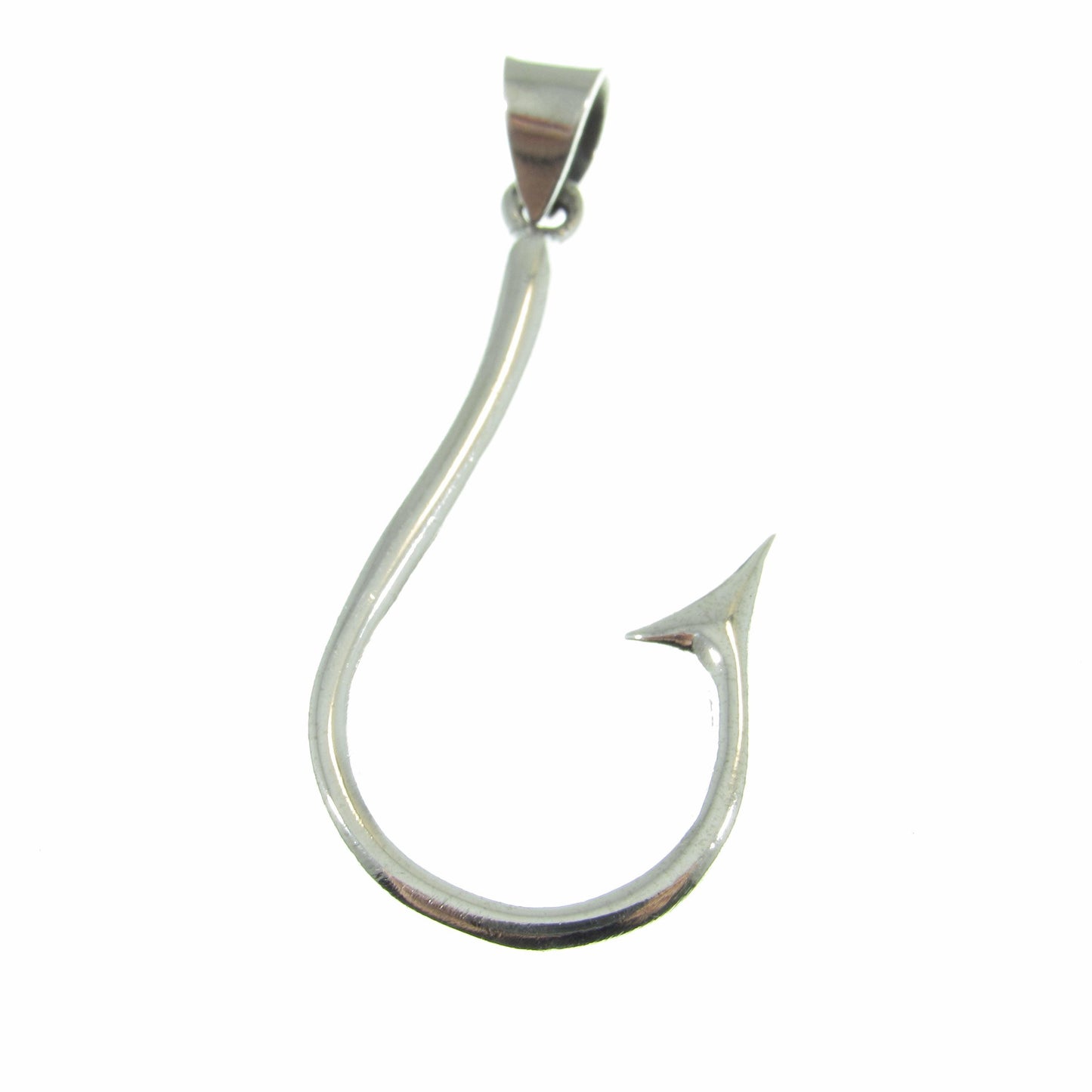 Solid 925 Sterling Silver Fish Hook Pendant - Barbed Fishhook - Handcrafted Fisherman's Charm - Unique High Quality Nautical Jewelry