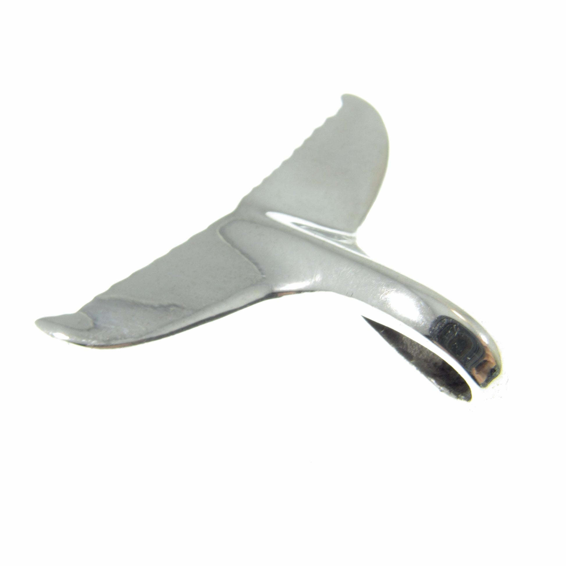 Solid 925 Sterling Silver 3D Whale Tail Slide Pendant - Handcrafted Nautical Jewelry Charm - Unique Design - Ocean & Sea Lover's Gift Idea