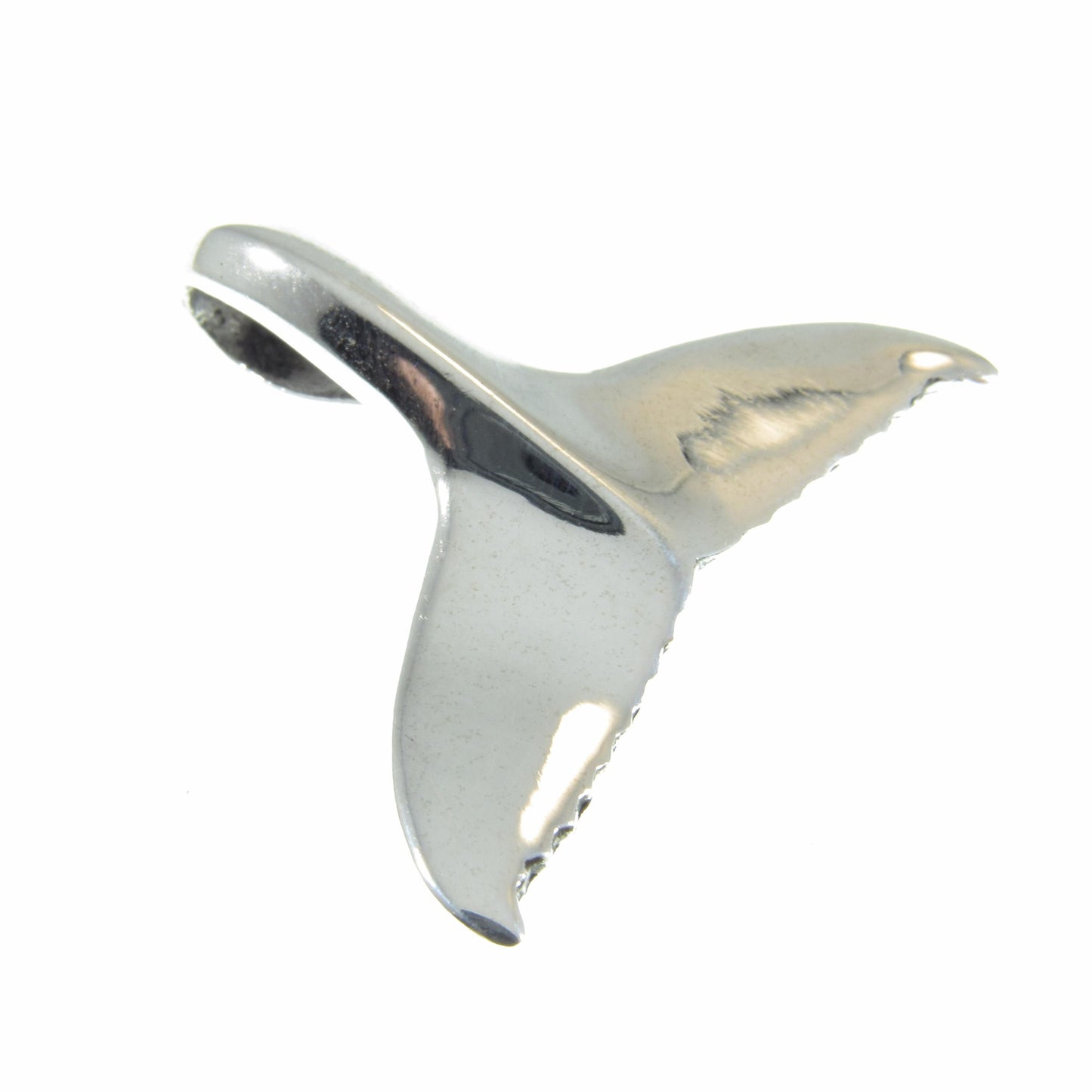 Solid 925 Sterling Silver 3D Whale Tail Slide Pendant - Handcrafted Nautical Jewelry Charm - Unique Design - Ocean & Sea Lover's Gift Idea
