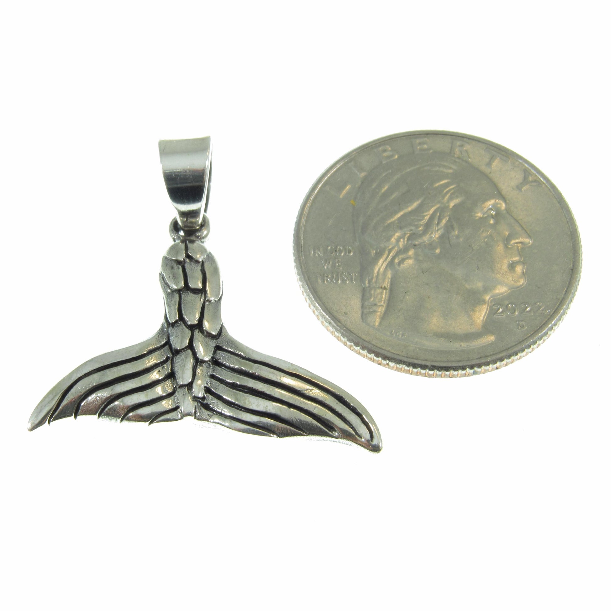 Mermaid Tail Pendant - Solid 925 Sterling Silver - Whale Tail Necklace Charm - Handcrafted Nautical Jewelry, Unique Design, Ocean Lover Gift