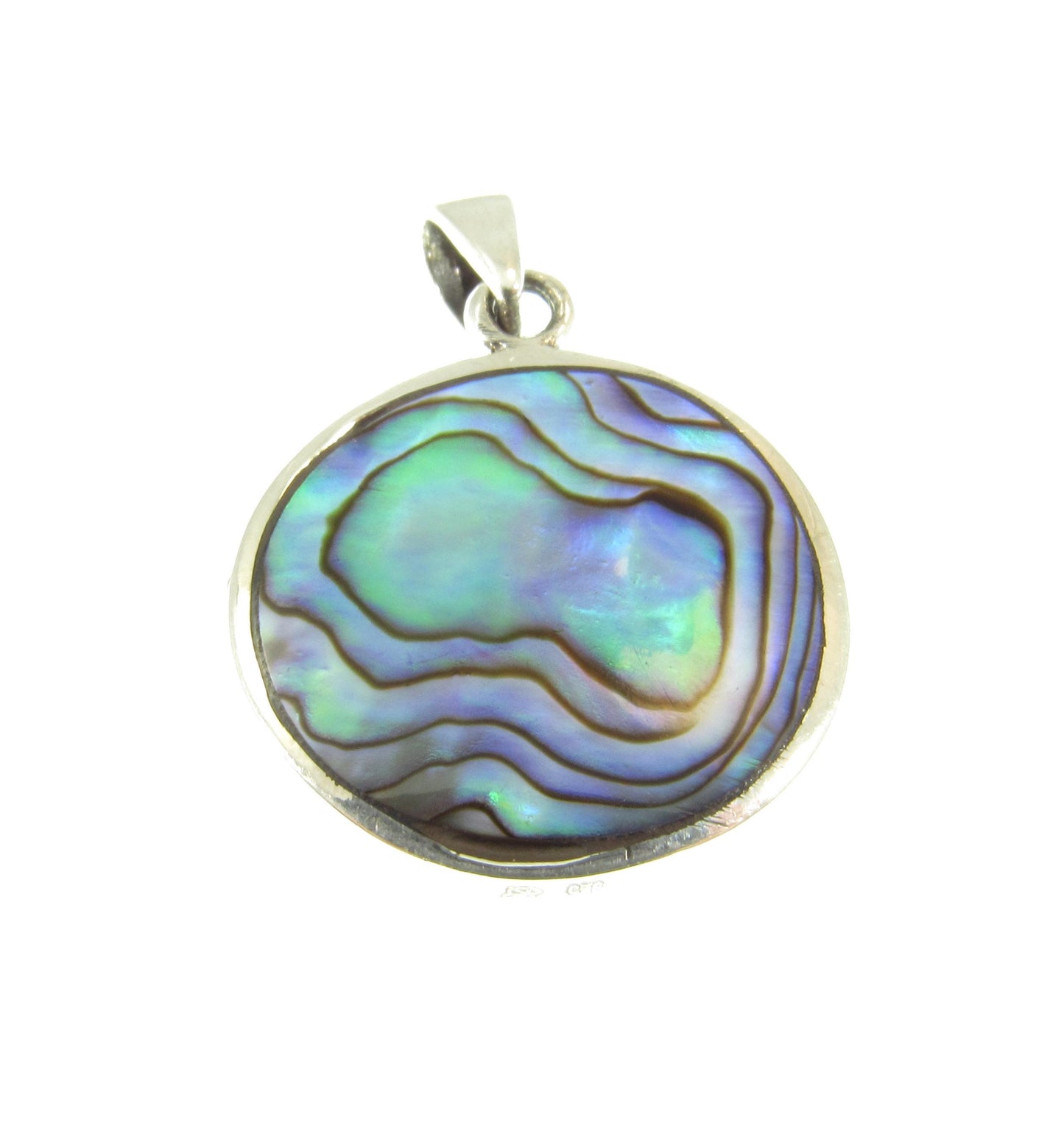 Solid 925 Sterling Silver Hummingbird & Flower Pendant - Colorful Rainbow Paua / Abalone Shell Inlay - Nature Inspired Jewelry Charm