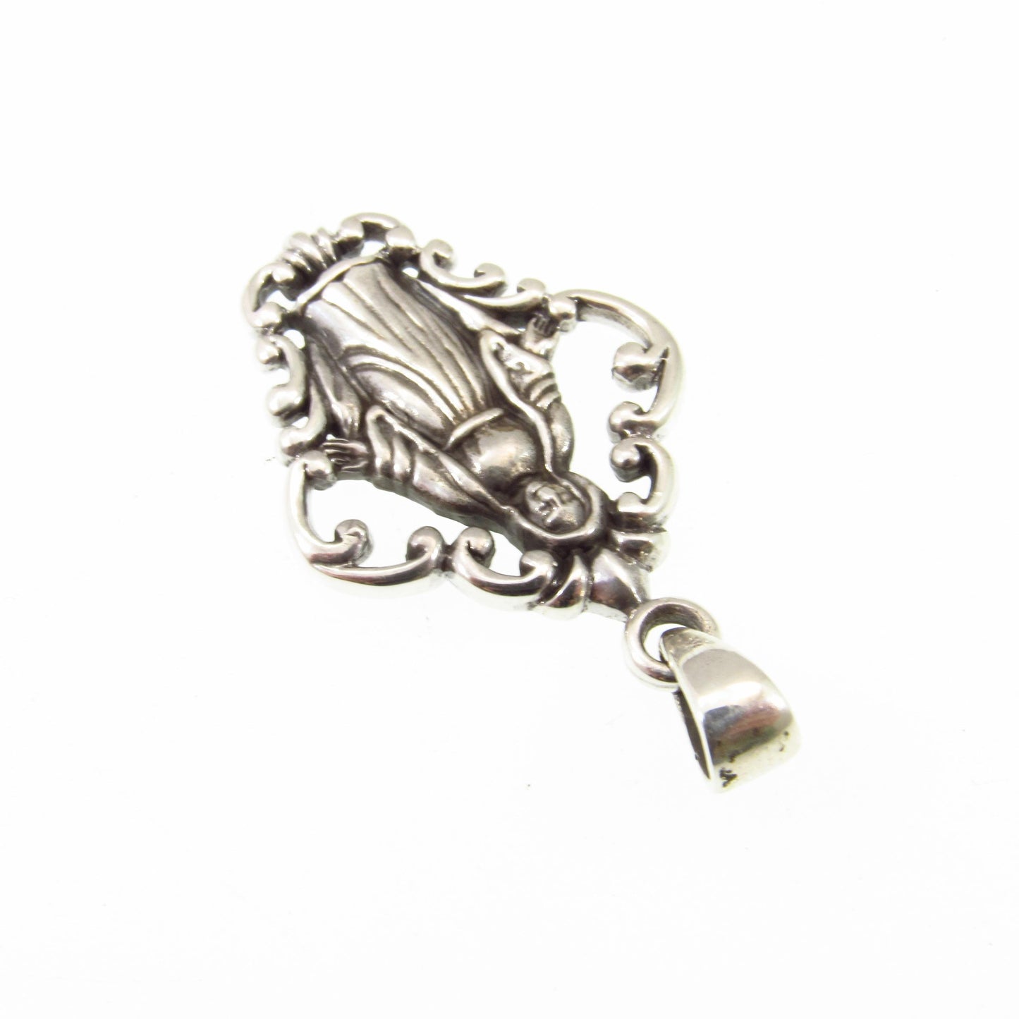 Solid 925 Sterling Silver Virgin Mary Pendant, Miraculous Medal Necklace, Catholic Jewelry, Christian Faith Gift, Religious Protection Charm