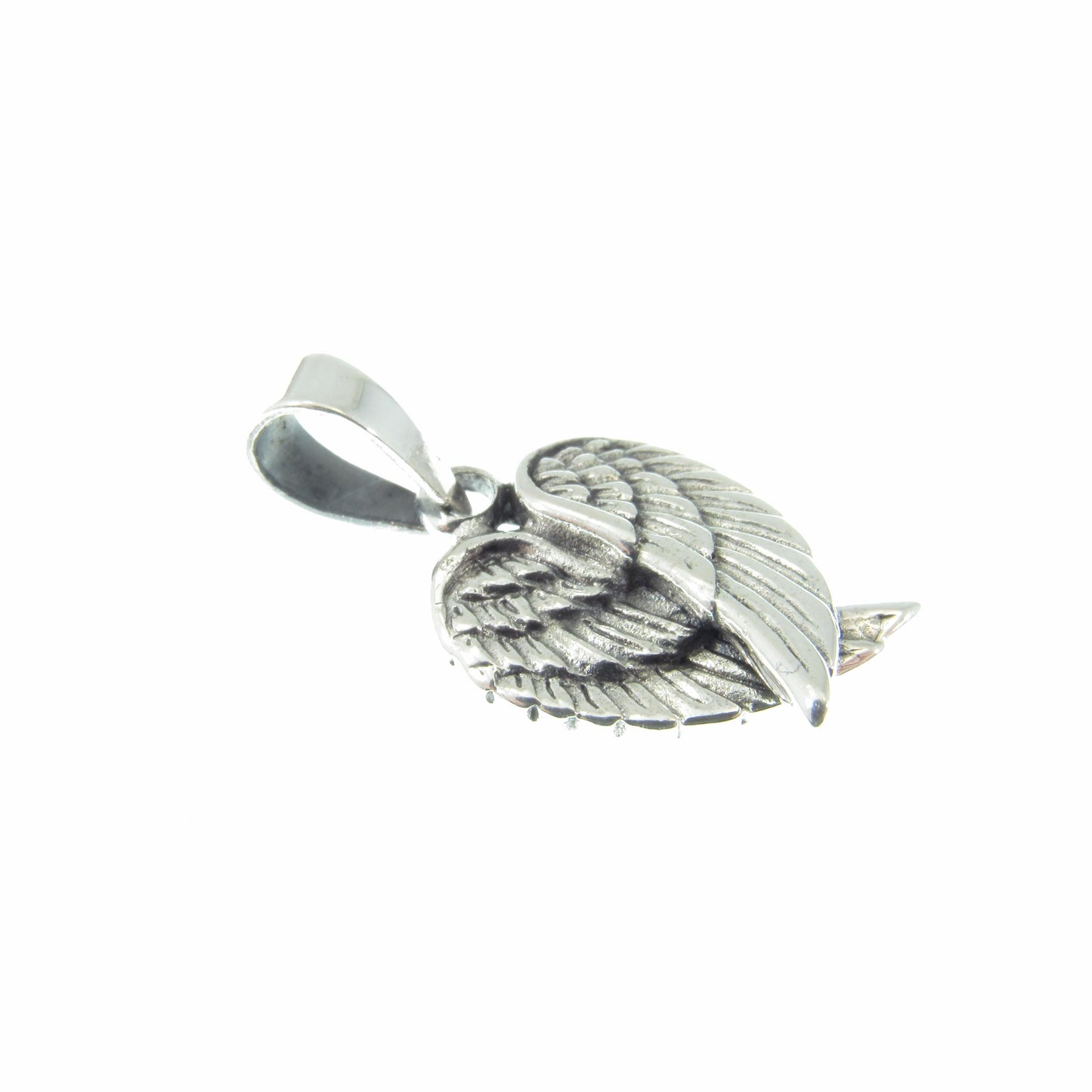 Solid 925 Sterling Silver Angel Wings Pendant – Handcrafted Guardian Angel Charm, Angelic Protection & Peace Jewelry, Memorial Gift for Her