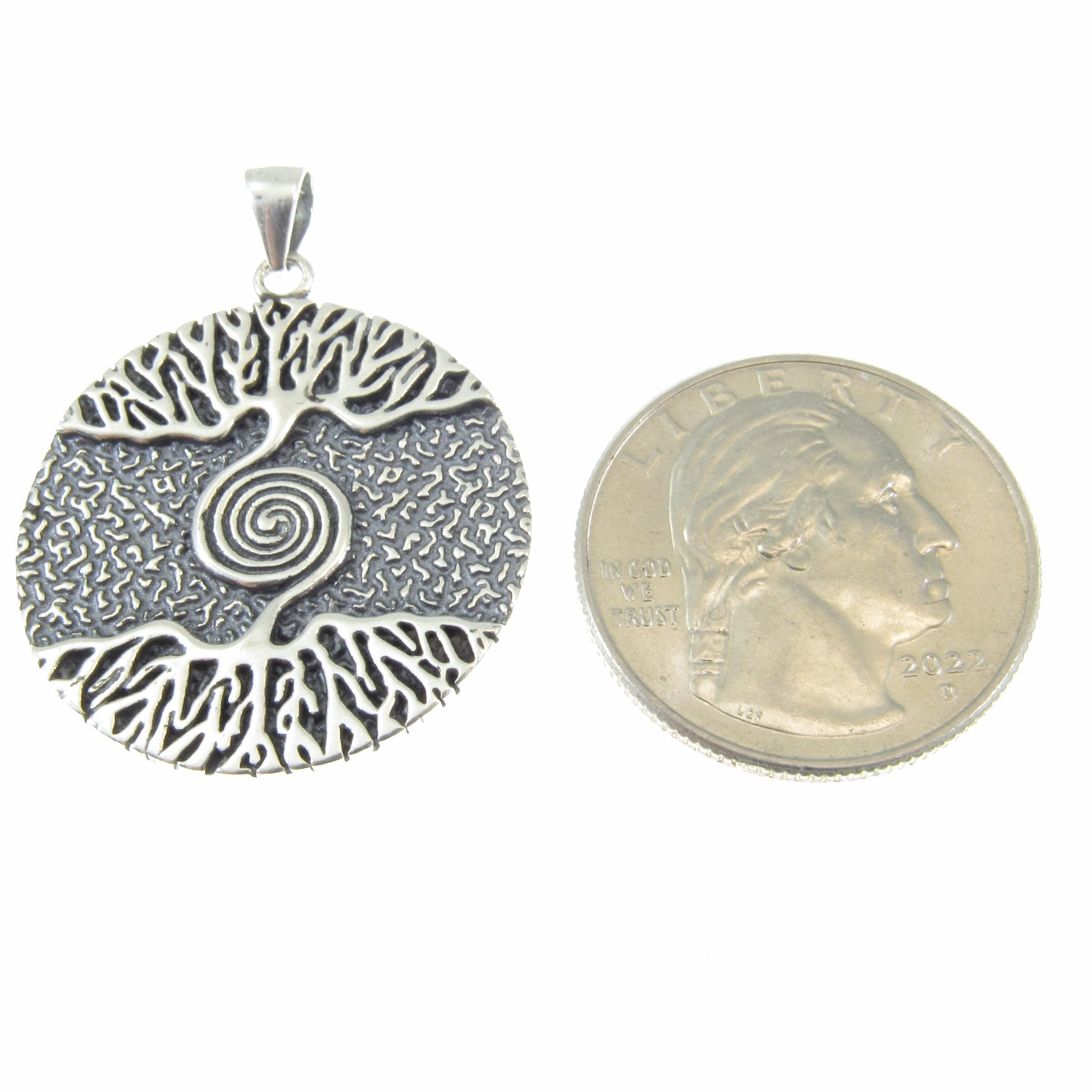 Solid 925 Sterling Silver Tree of Life Pendant – Celtic Spiral & Roots Amulet, Spiritual Nature Jewelry, Symbol of Wisdom, Wiccan Pagan Gift