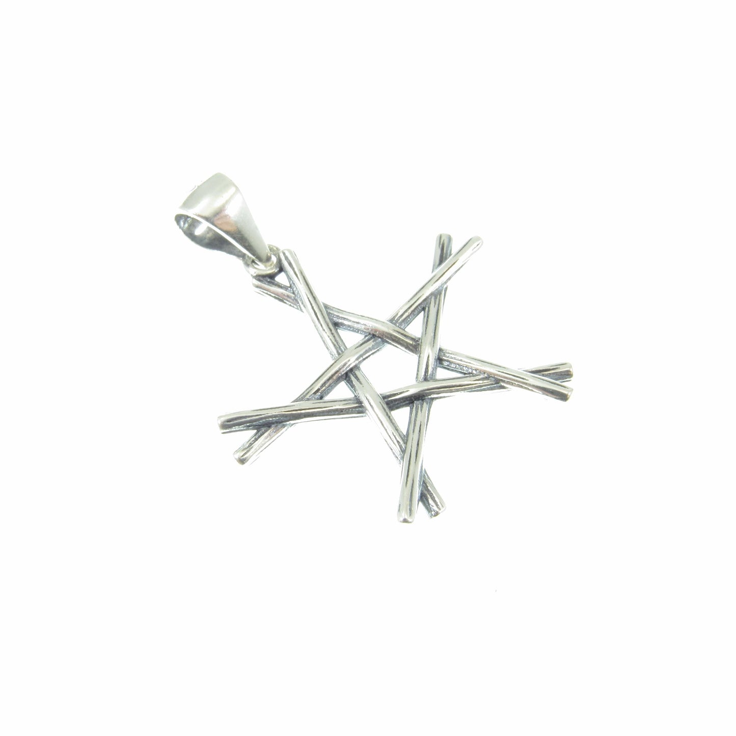 Solid 925 Sterling Silver Pentagram Pendant – Handcrafted 5-Pointed Star Charm, Wiccan Pagan Symbol, Protection Amulet, Witchy Jewelry Gift