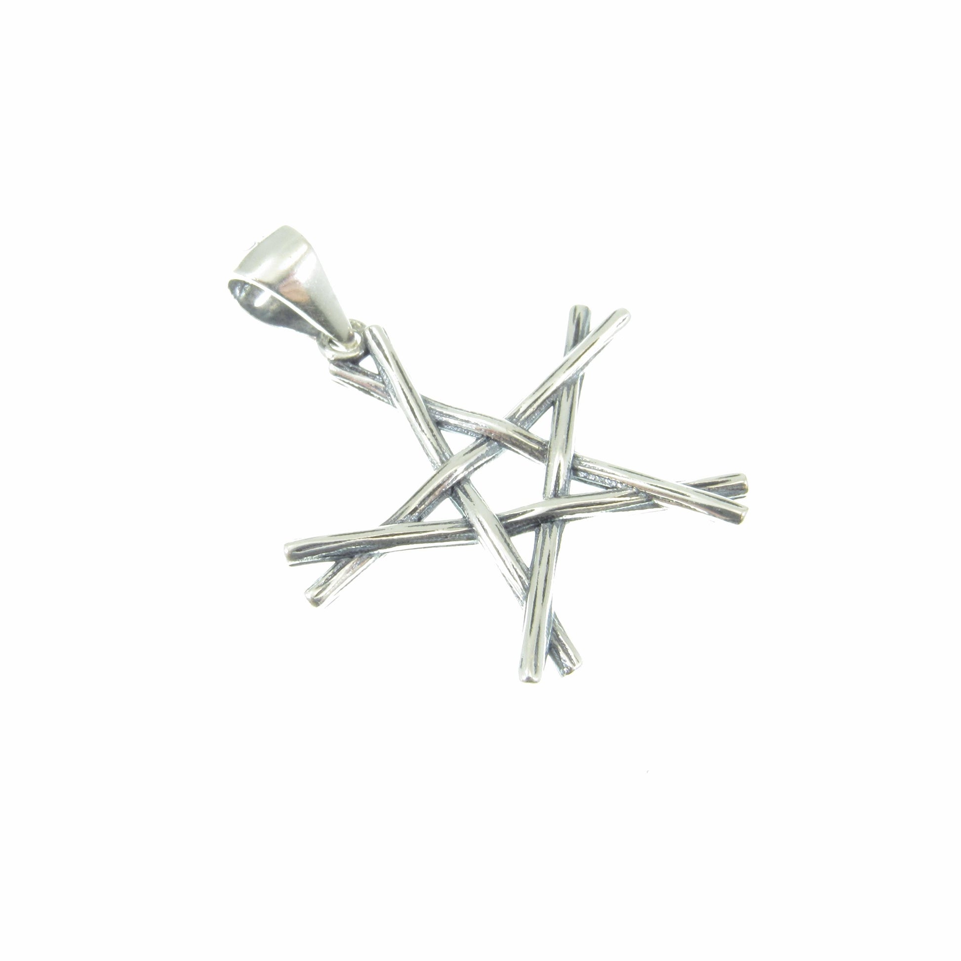 Solid 925 Sterling Silver Pentagram Pendant – Handcrafted 5-Pointed Star Charm, Wiccan Pagan Symbol, Protection Amulet, Witchy Jewelry Gift