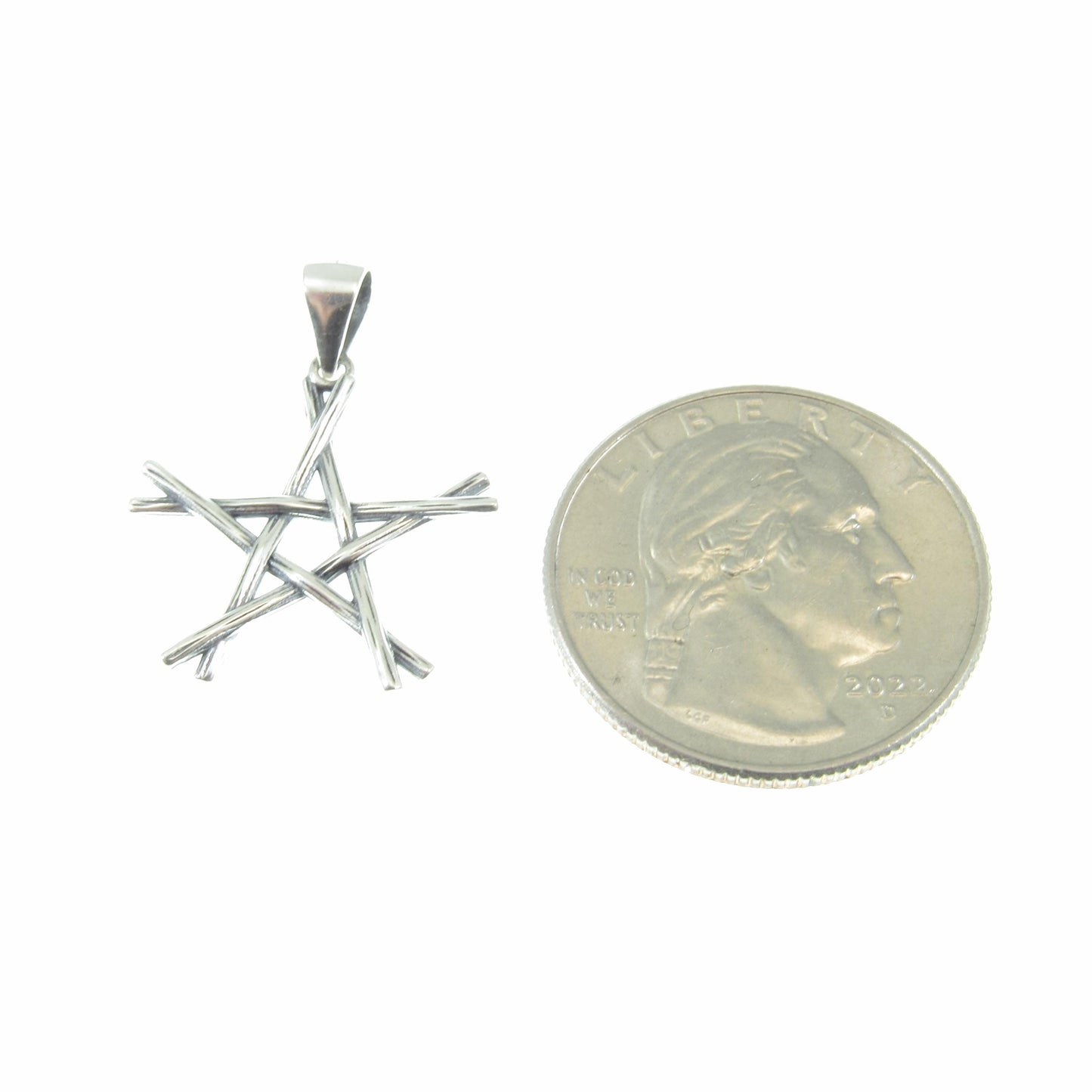 Solid 925 Sterling Silver Pentagram Pendant – Handcrafted 5-Pointed Star Charm, Wiccan Pagan Symbol, Protection Amulet, Witchy Jewelry Gift