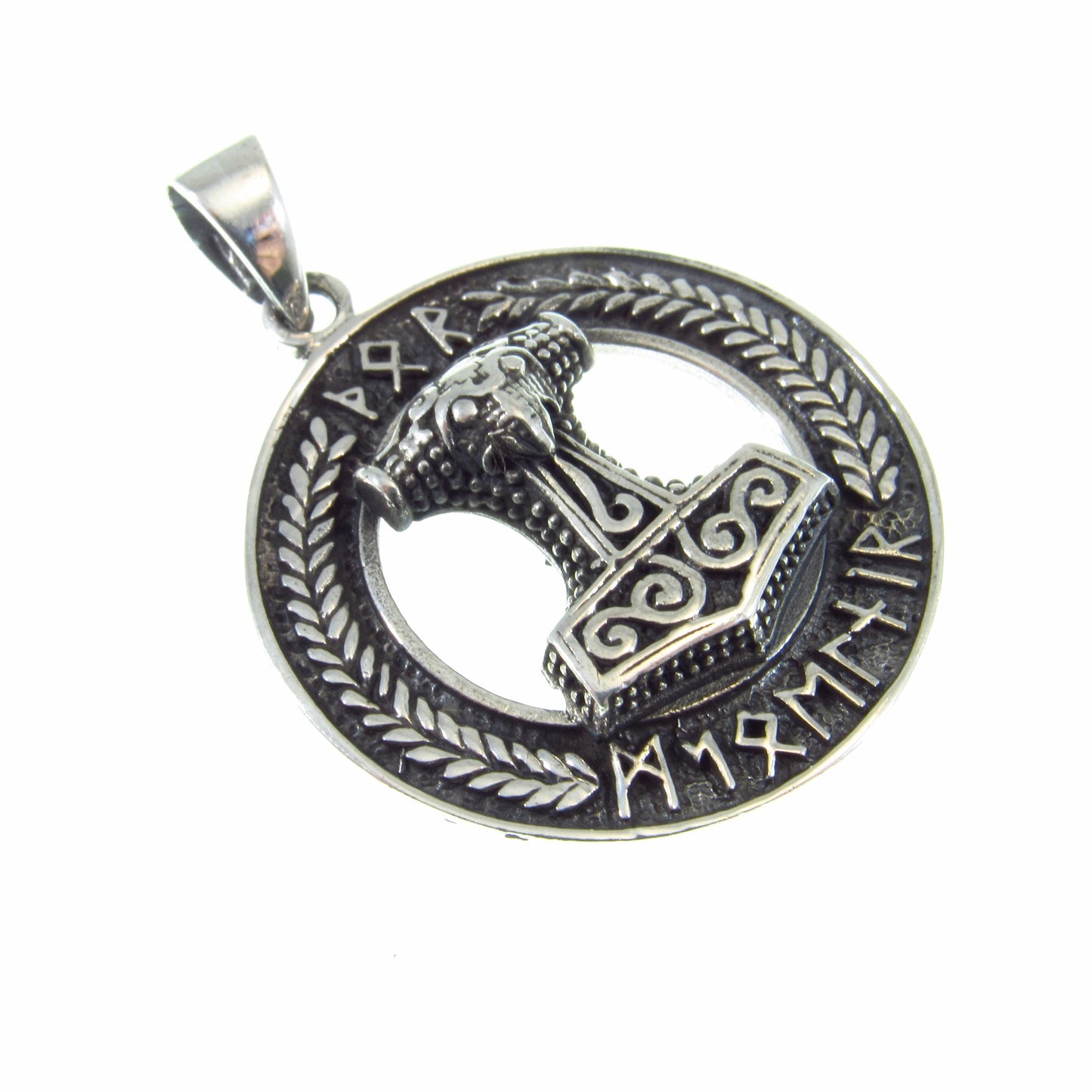 Solid 925 Sterling Silver Viking Thor’s Hammer Pendant – Norse Mythology Necklace Pendant, Mjolnir Amulet, Nordic Pagan Jewelry for Men