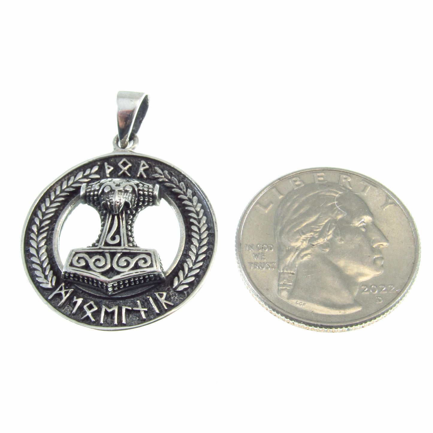 Solid 925 Sterling Silver Viking Thor’s Hammer Pendant – Norse Mythology Necklace Pendant, Mjolnir Amulet, Nordic Pagan Jewelry for Men