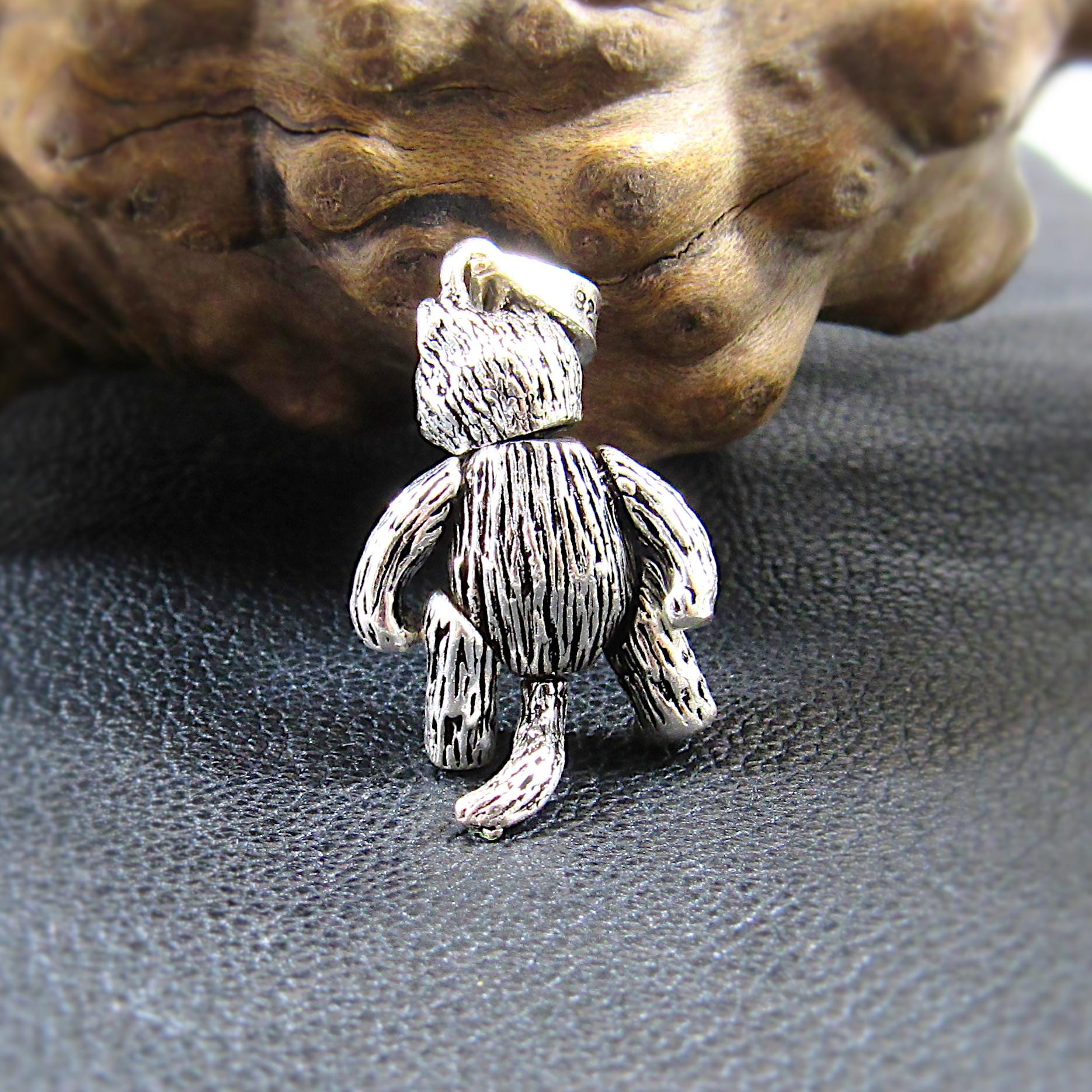 Solid 925 Sterling Silver Articulated Kitty Cat Pendant – Movable Cat Charm, Silver Cat Lover Jewelry, Unique Feline Gift