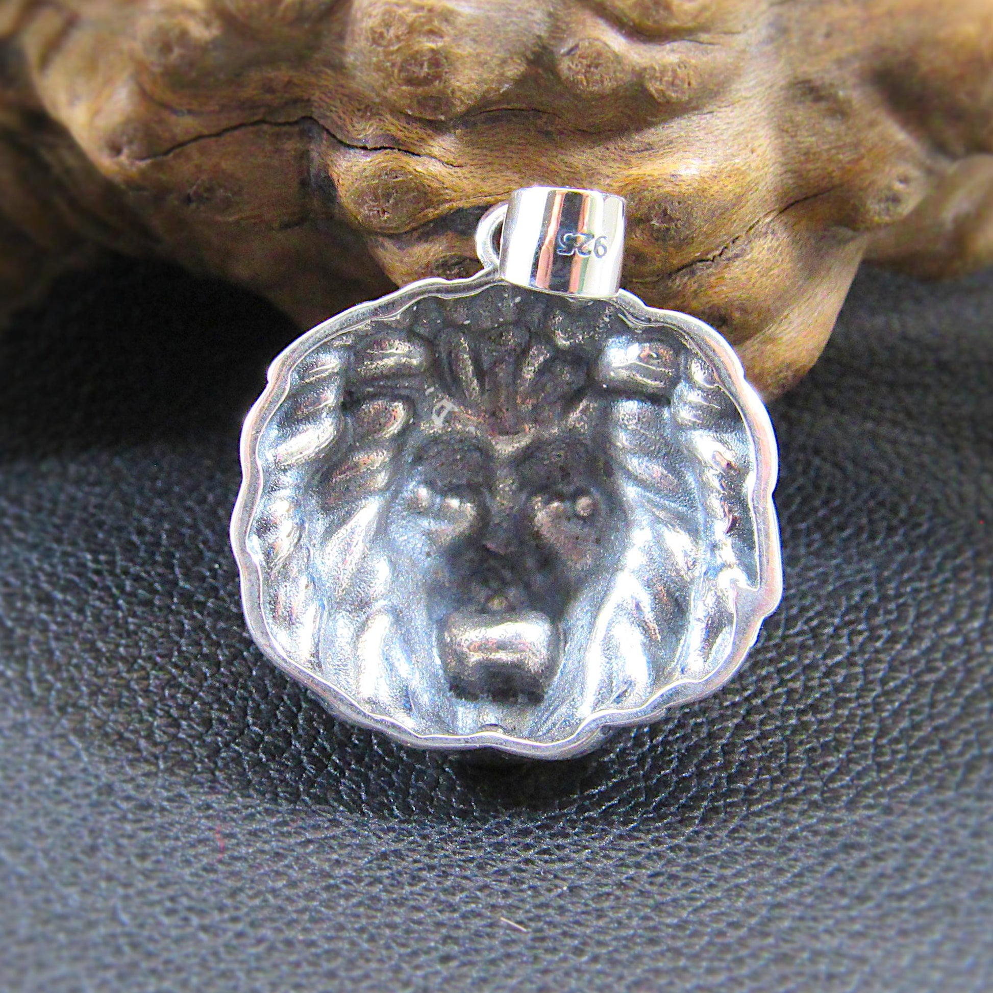 Solid 925 Sterling Silver Lion Head Pendant, Spirit Animal Totem, Handcrafted Animal & Wildlife Jewelry Charm, Bold Jungle Pendant