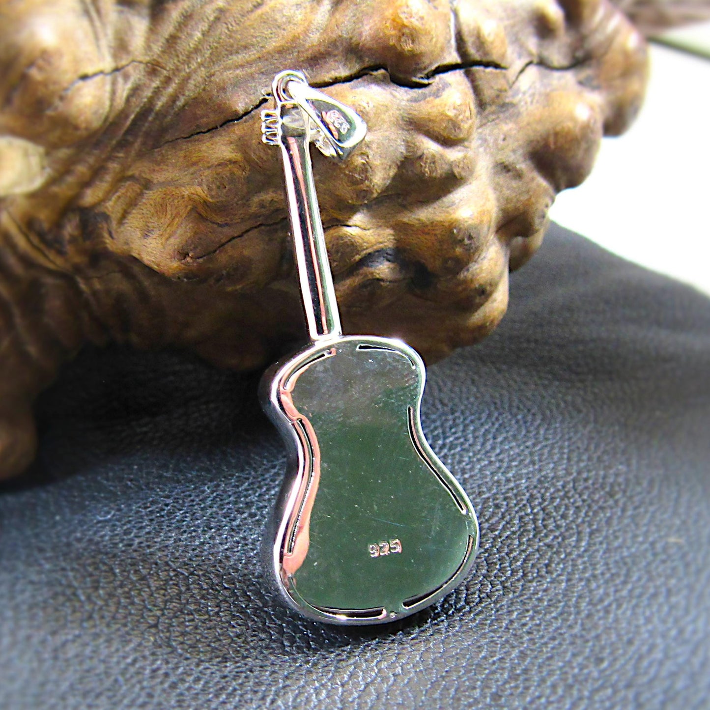 Solid 925 Sterling Silver Guitar Pendant – Music Jewelry, Silver Guitarist Necklace Pendant, Unique Gift for Musicians & Rock Lovers