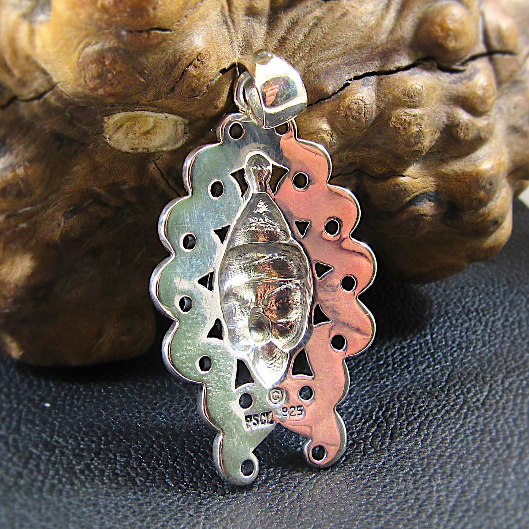 Solid 925 Sterling Silver Modron Pendant – Celtic Goddess Necklace – Paua Shell Accents – Mythic Motherhood Goddess Talisman - Welsh Jewelry