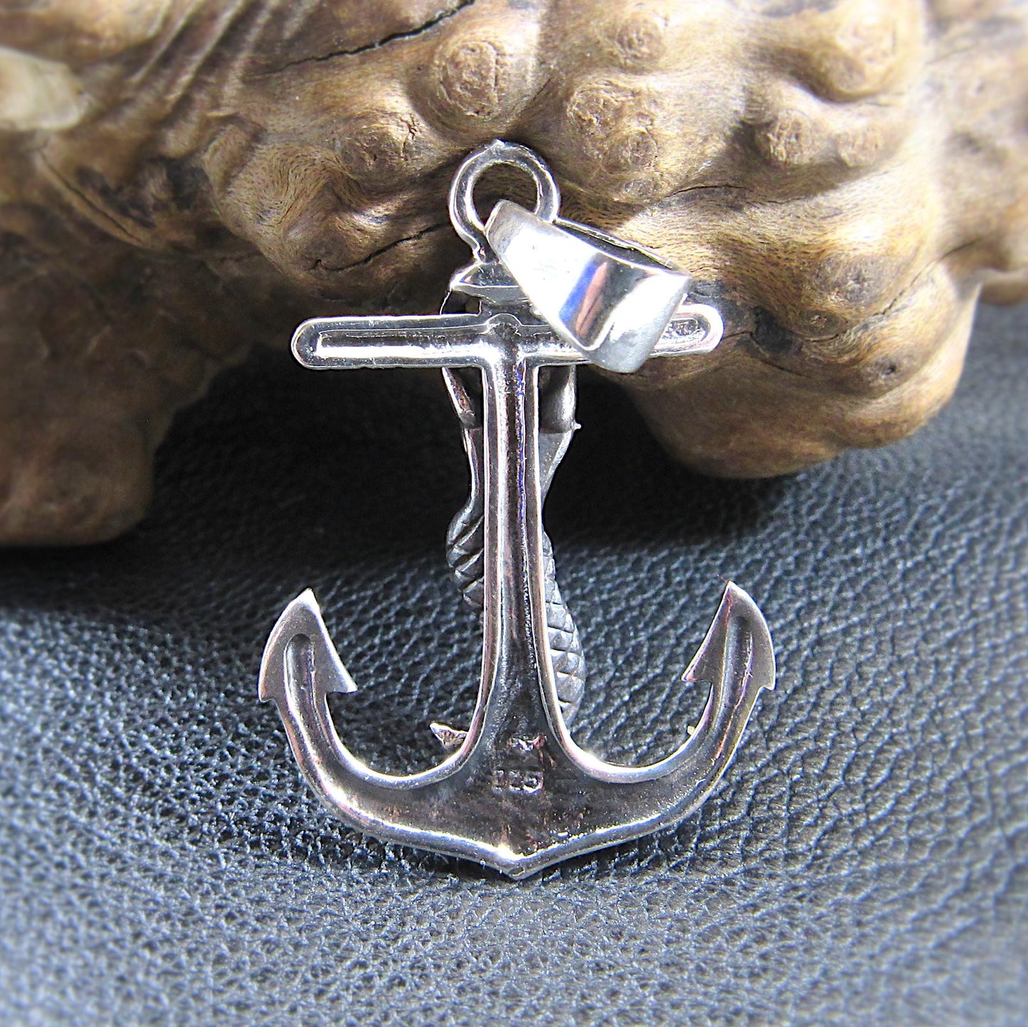 Solid 925 Sterling Silver Mermaid Anchor Pendant – Nautical Sailor Jewelry, Sea Siren Necklace Charm, Maritime Gift for Him or Her