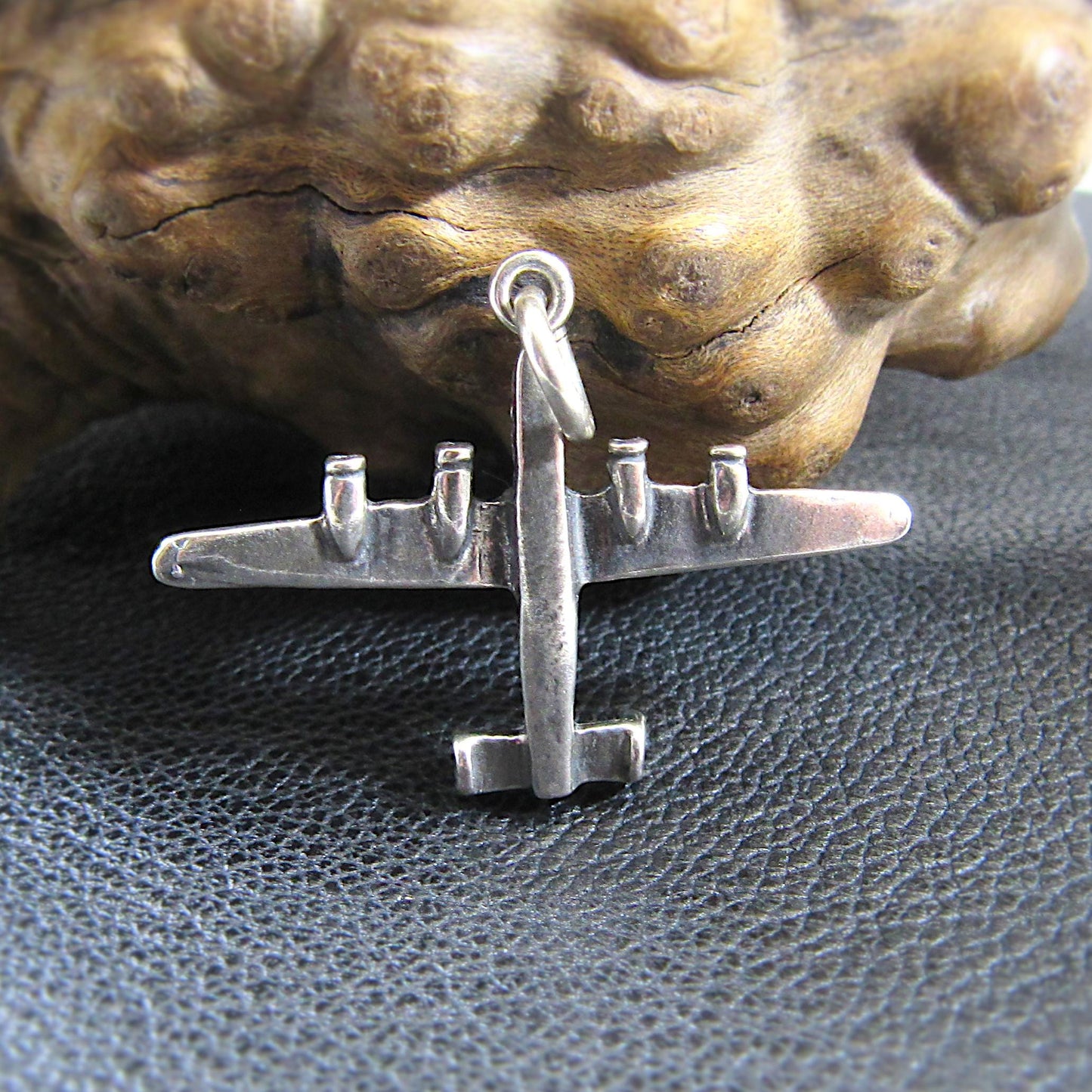 Solid 925 Sterling Silver Bomber Airplane Pendant – WWII Aircraft Necklace Charm, Military Pilot Pendant, Aviation Jewelry Gift