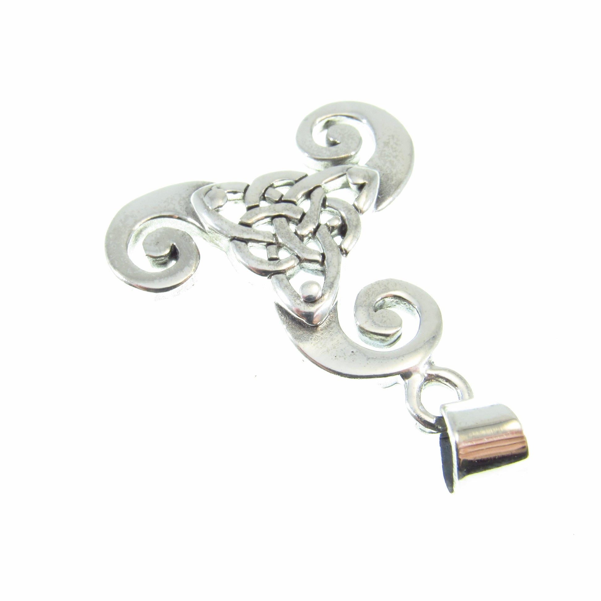 Solid 925 Sterling Silver Triskelion Pendant – Celtic Spiral Necklace Charm, Pagan Trinity Knot, Norse / Viking Jewelry Gift for Him & Her