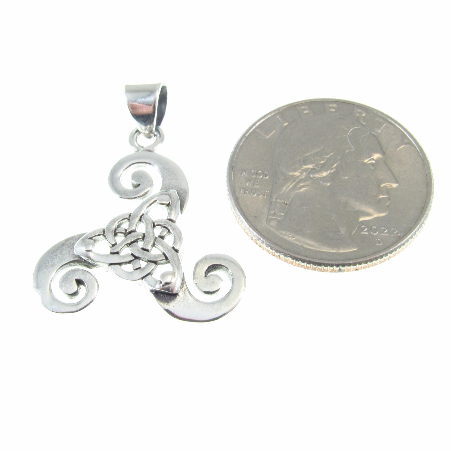 Solid 925 Sterling Silver Triskelion Pendant – Celtic Spiral Necklace Charm, Pagan Trinity Knot, Norse / Viking Jewelry Gift for Him & Her